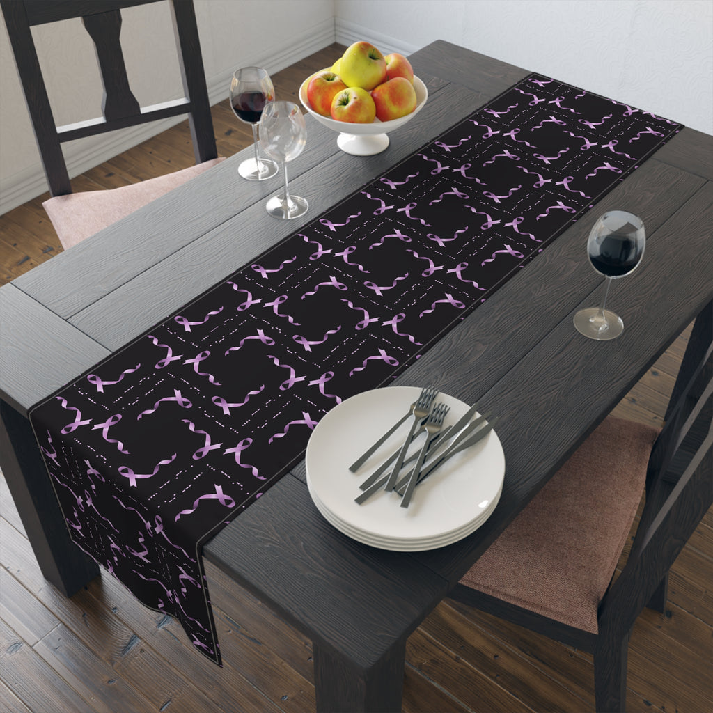 Epilepsy Awareness “HOPE” Morse Code Table Runner – Purple Ribbon Design