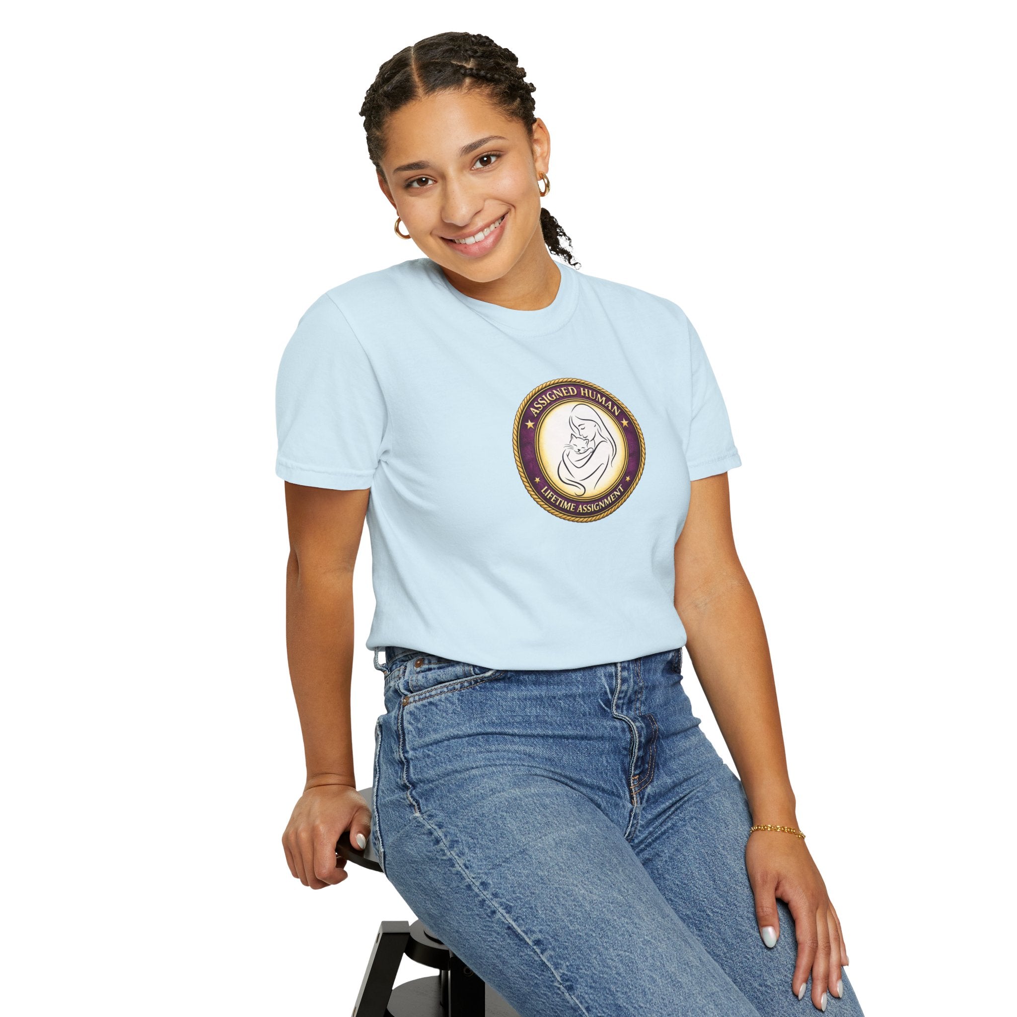 Assigned Human – Lifetime Assignment T-Shirt | Cat Lover Seal Tee