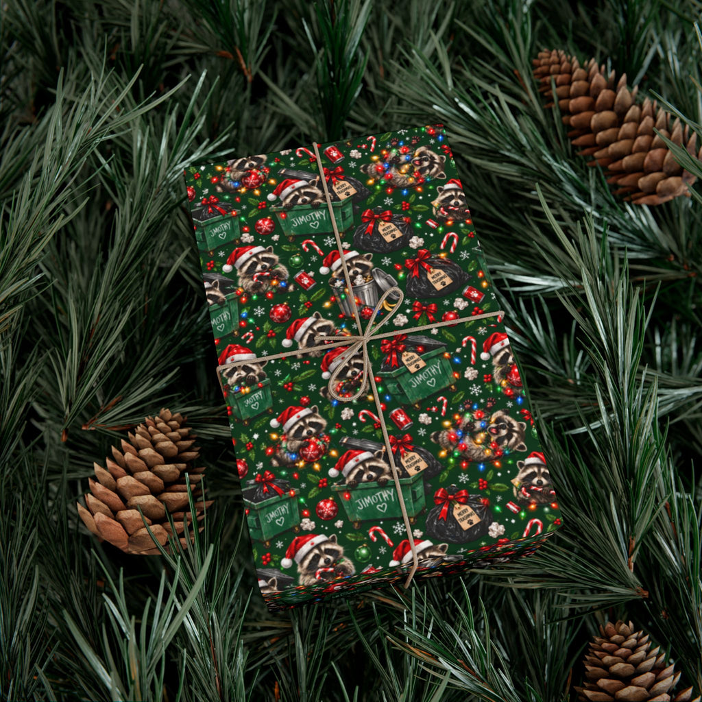 Jimothy’s Merry Trashmas Raccoon Christmas Wrapping Paper