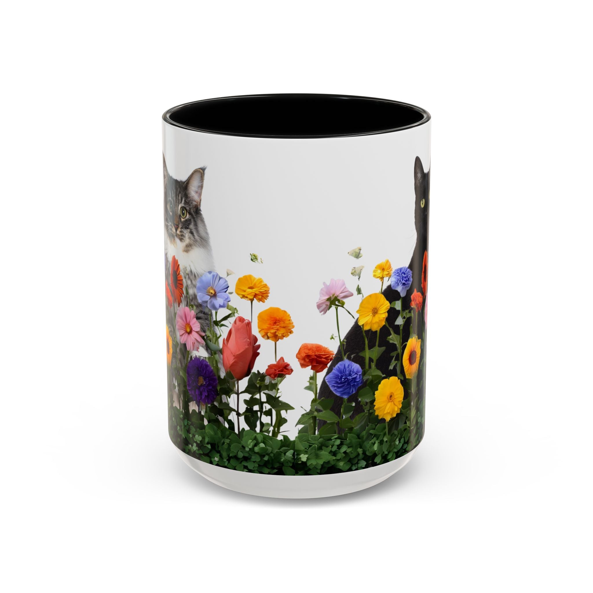 Floral Cats Coffee Mug - 11 oz/15 oz