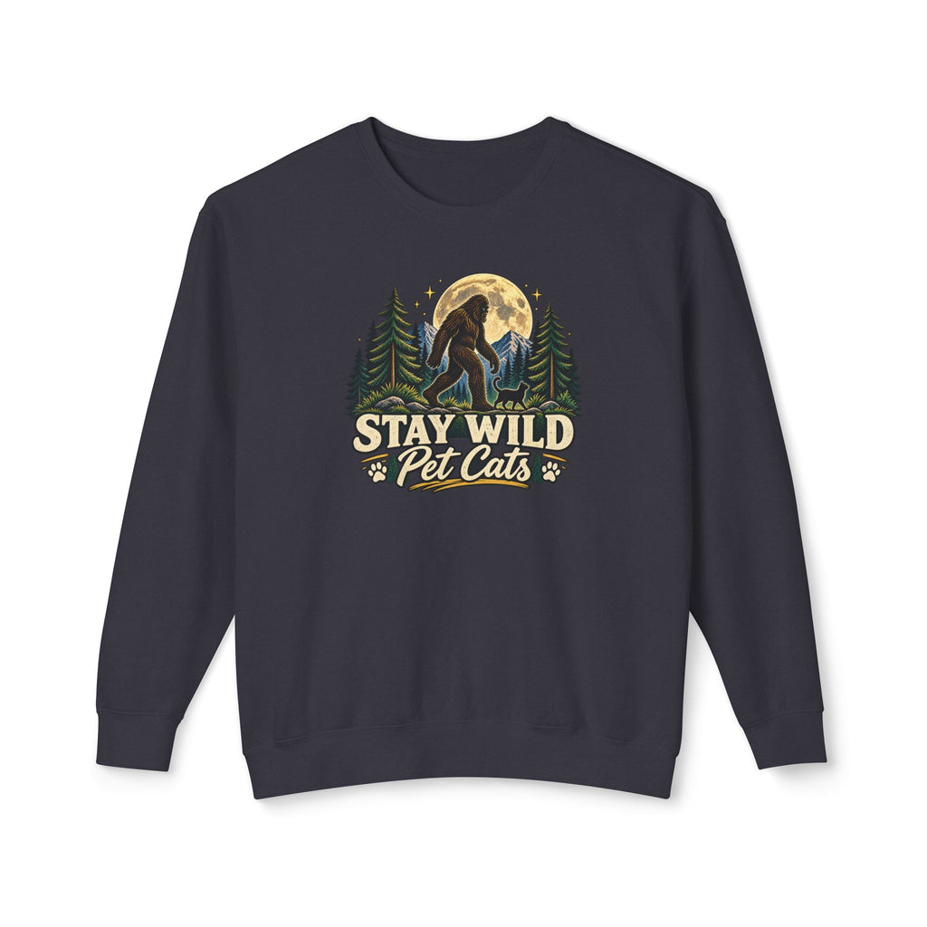 Stay Wild Pet Cats Sasquatch Crewneck Sweatshirt