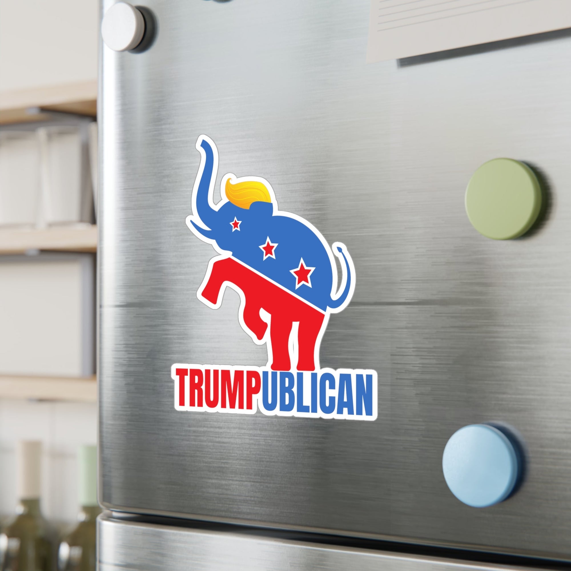 Trumpublican Elephant Vinyl Decal - Funny Political Sticker for Car, Laptop, or Home Printify