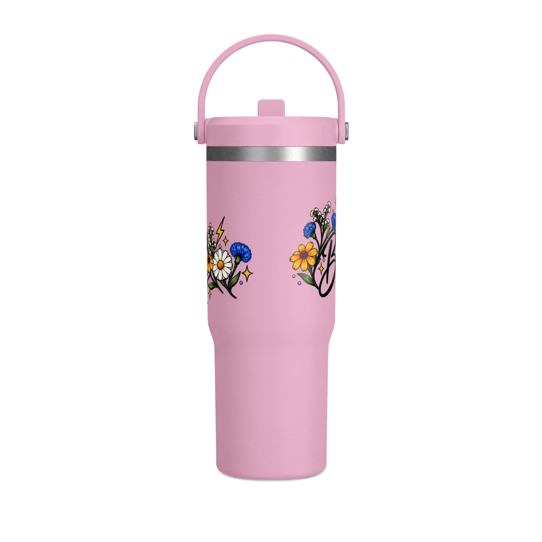 Beautifully Electric 32 oz Tumbler | Epilepsy Awareness Floral Travel Cup