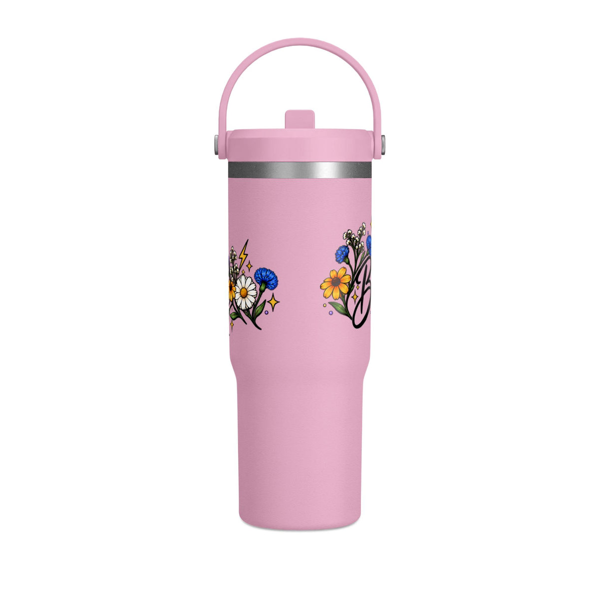 Beautifully Electric 32 oz Tumbler | Epilepsy Awareness Floral Travel Cup