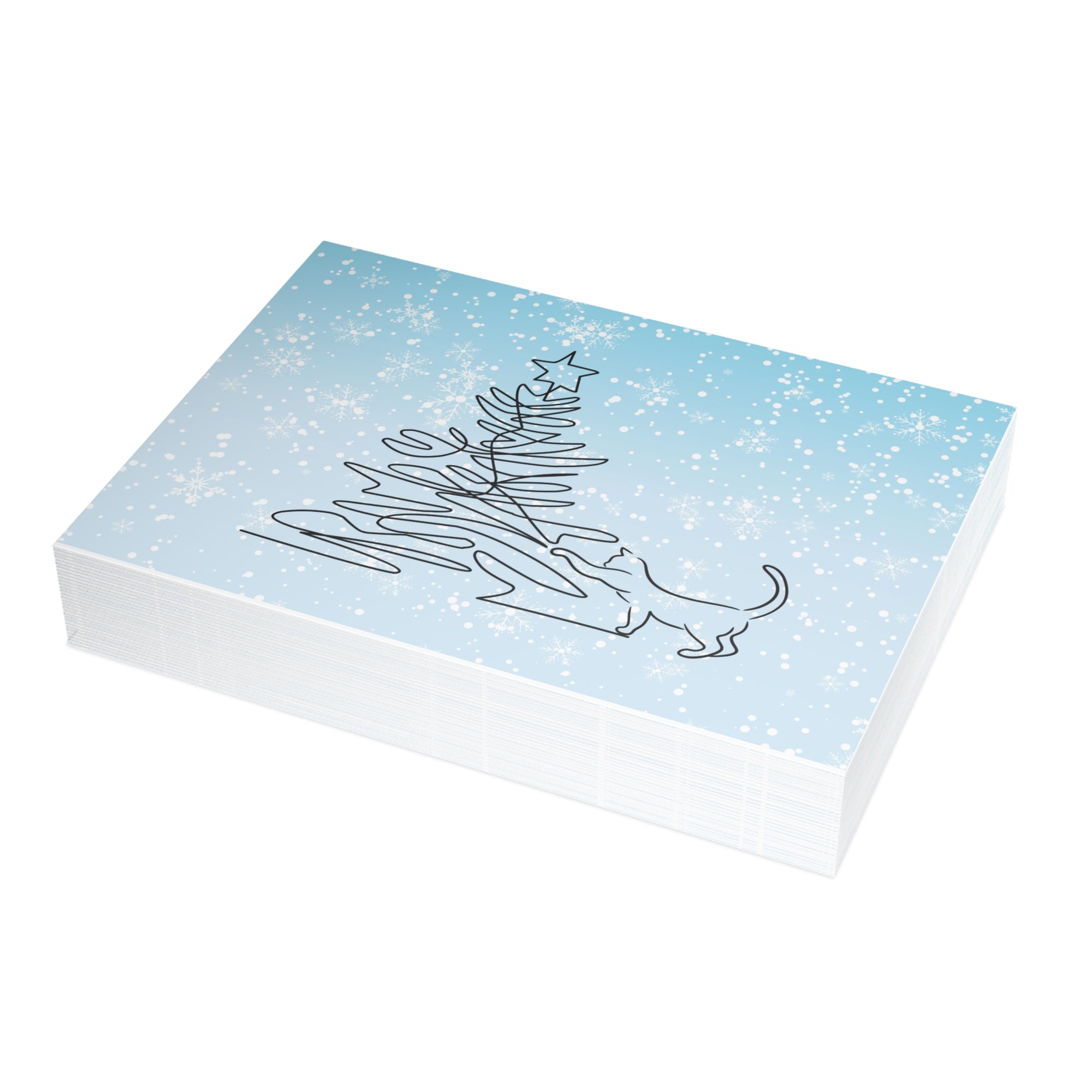 Kitty & Christmas Tree Postcard Bundles (envelopes included)