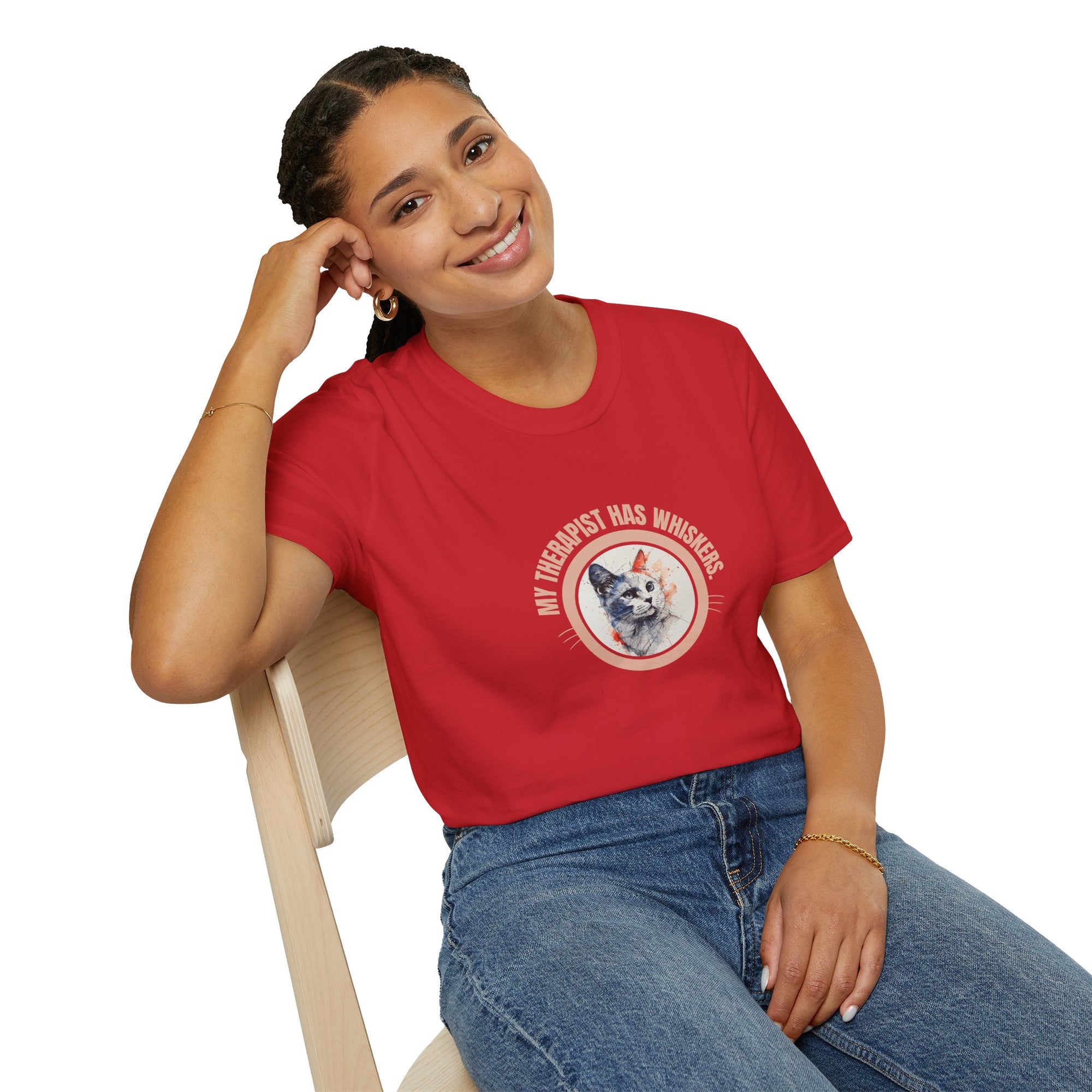 Whimsical Cat Therapy T-Shirt | Cute Pet Lover Tee