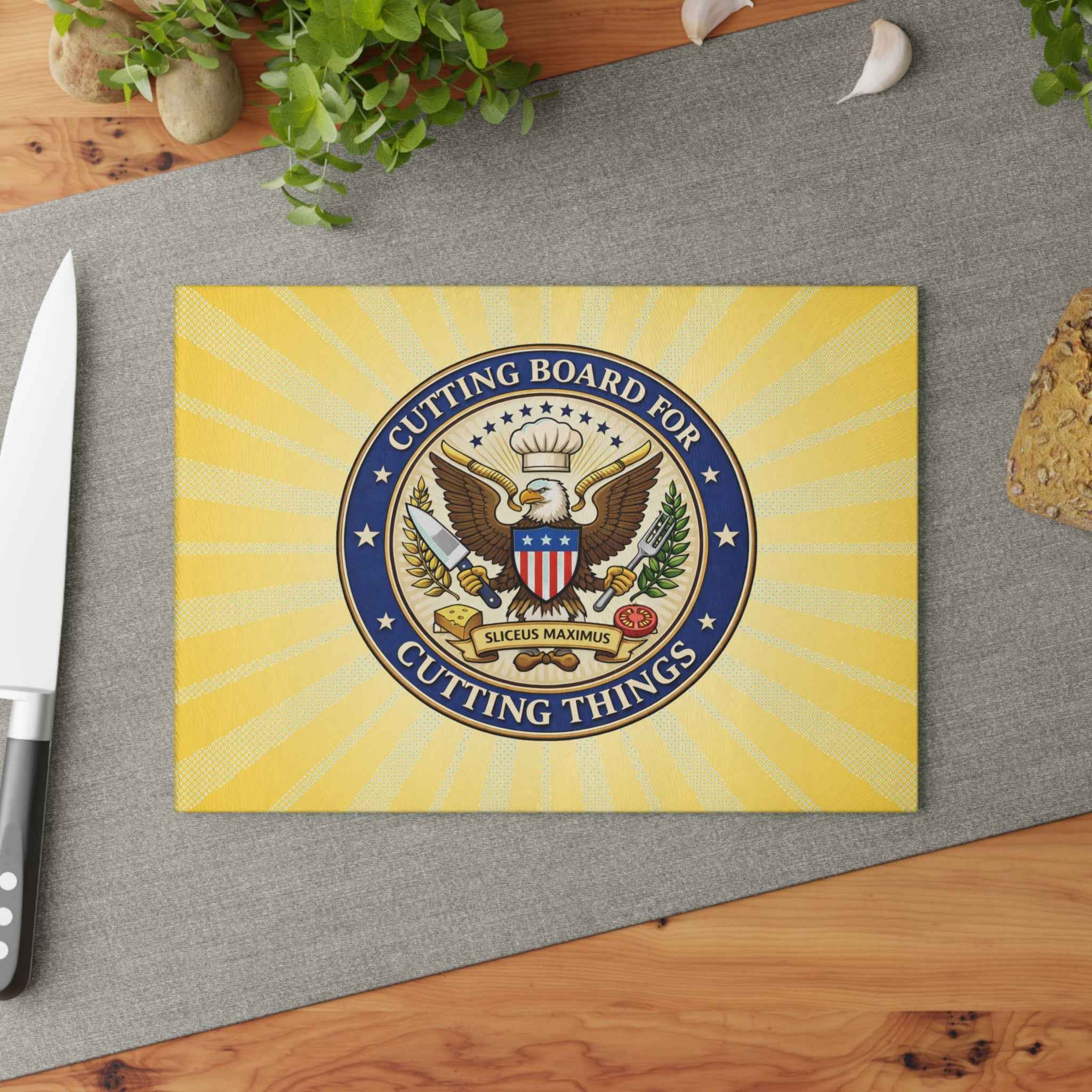Cutting Board for Cutting Things – Funny Presidential Seal Glass Cutting Board