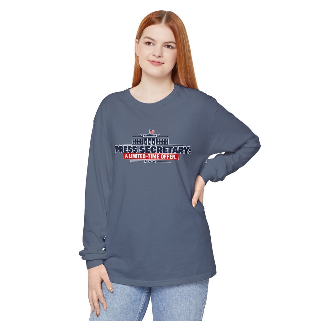 Press Secretary: A Limited-Time Offer Long Sleeve Shirt | Funny Political Satire