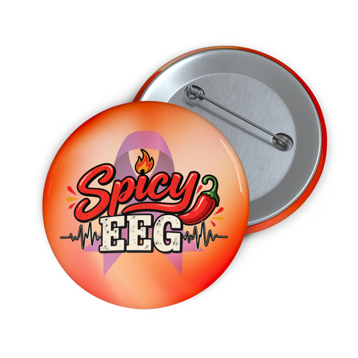 Spicy EEG Epilepsy Awareness Pin Button | Funny Neurology Humor Pin