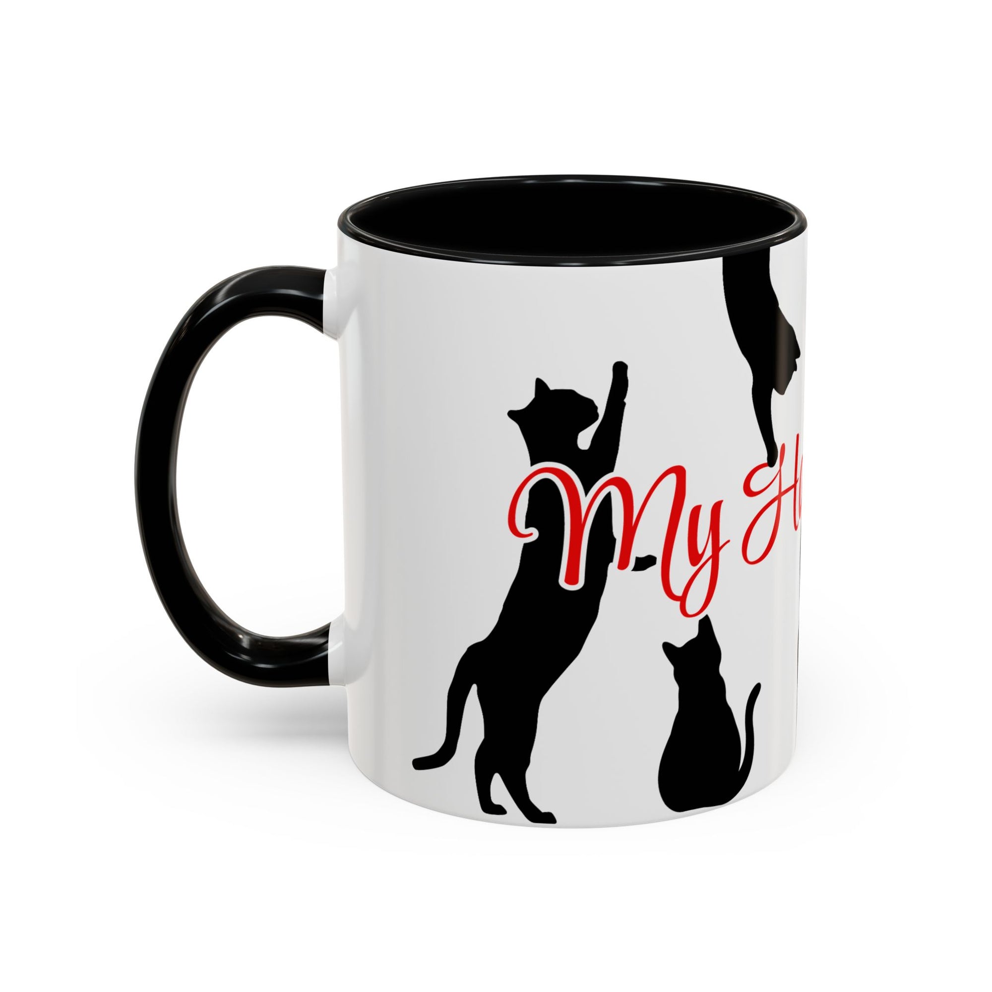 Silhouette Cat Lovers Accent Mug