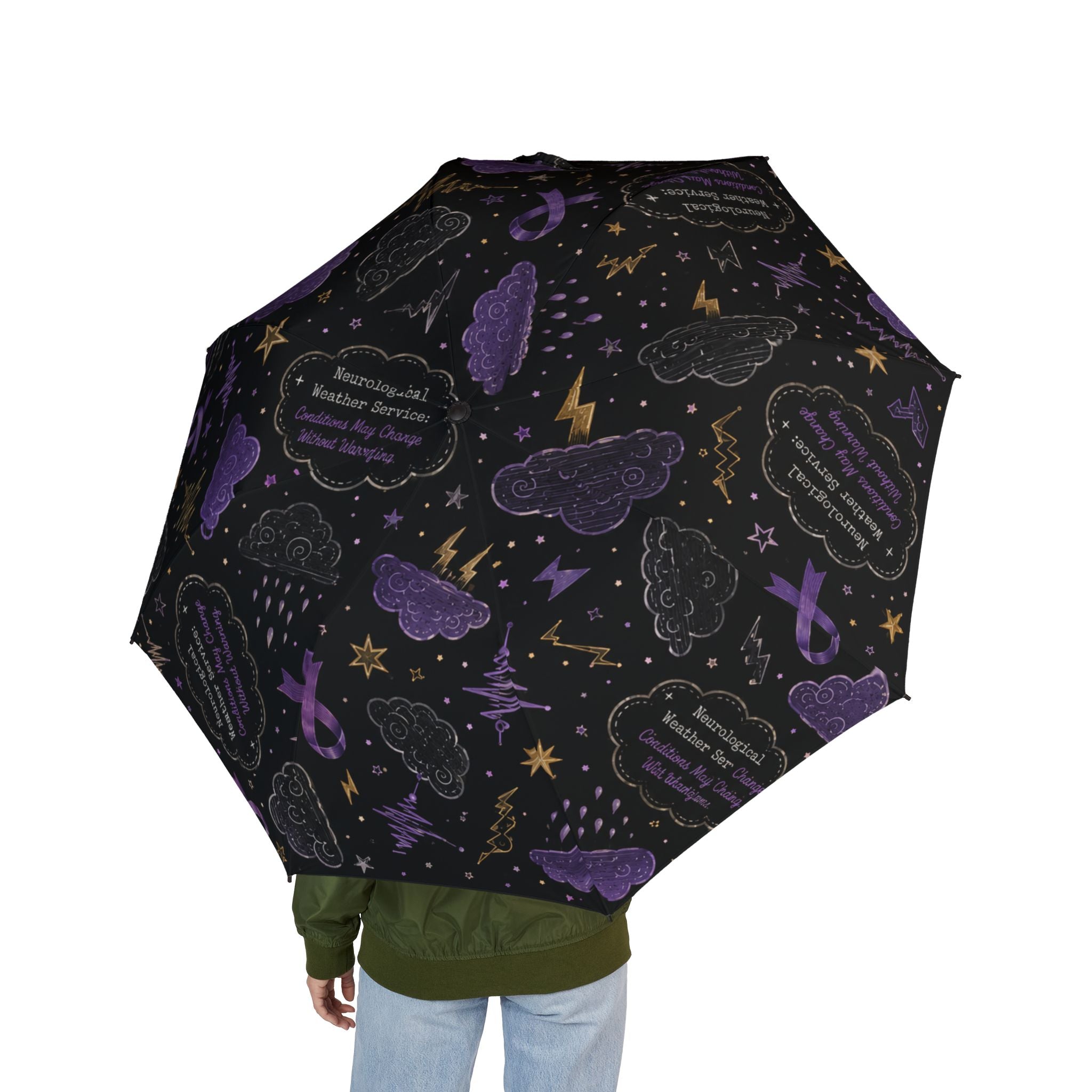 Neurological Weather Service Epilepsy Awareness Umbrella (Semi‑Automatic)