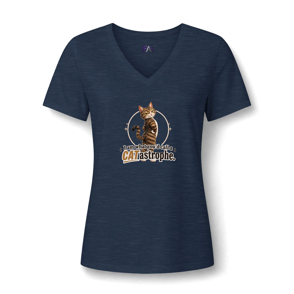 CATastrophe Women’s Relaxed V-Neck T-Shirt