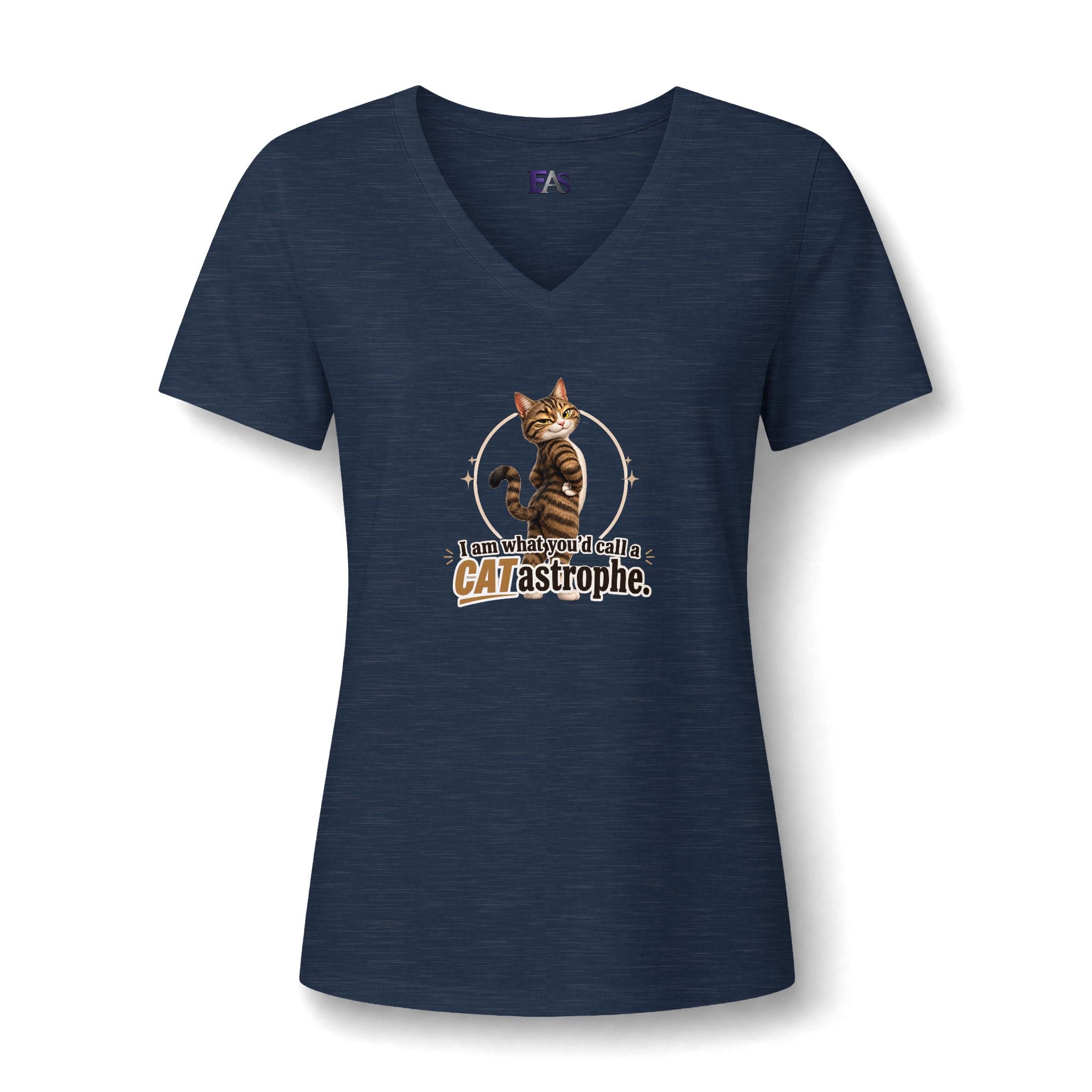 CATastrophe Women’s Relaxed V-Neck T-Shirt