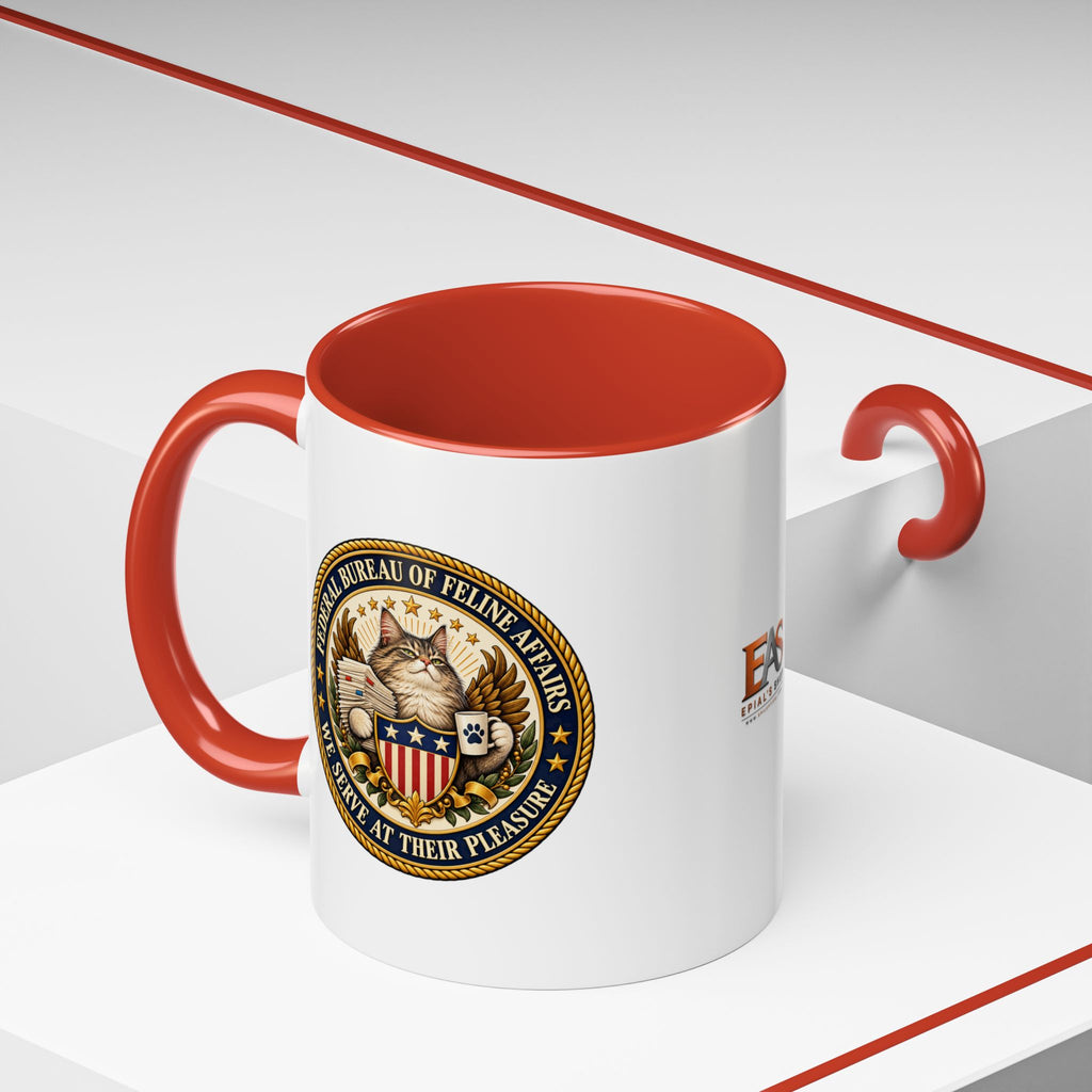 Federal Bureau of Feline Affairs Mug | Funny Cat Government Parody Coffee Cup | 11oz & 15oz