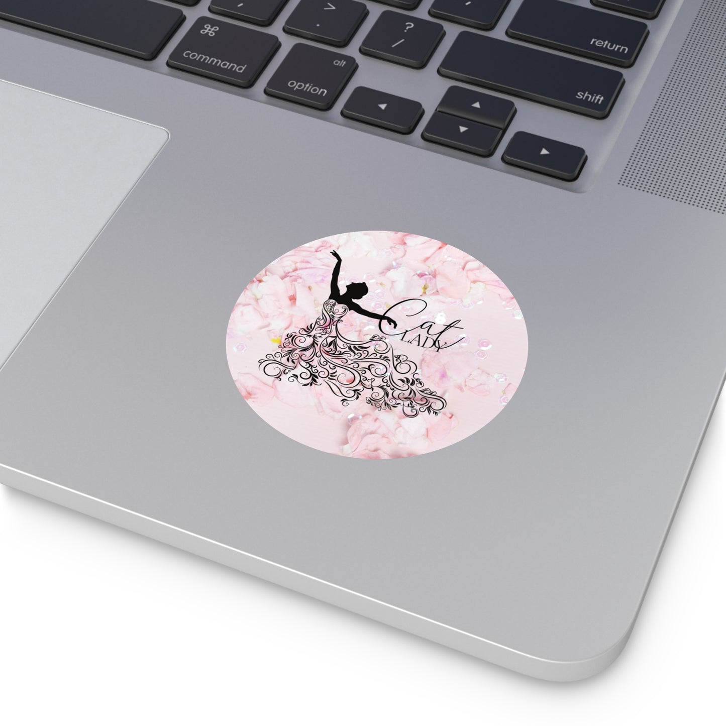 Dressy Cat Lady Round Vinyl Stickers