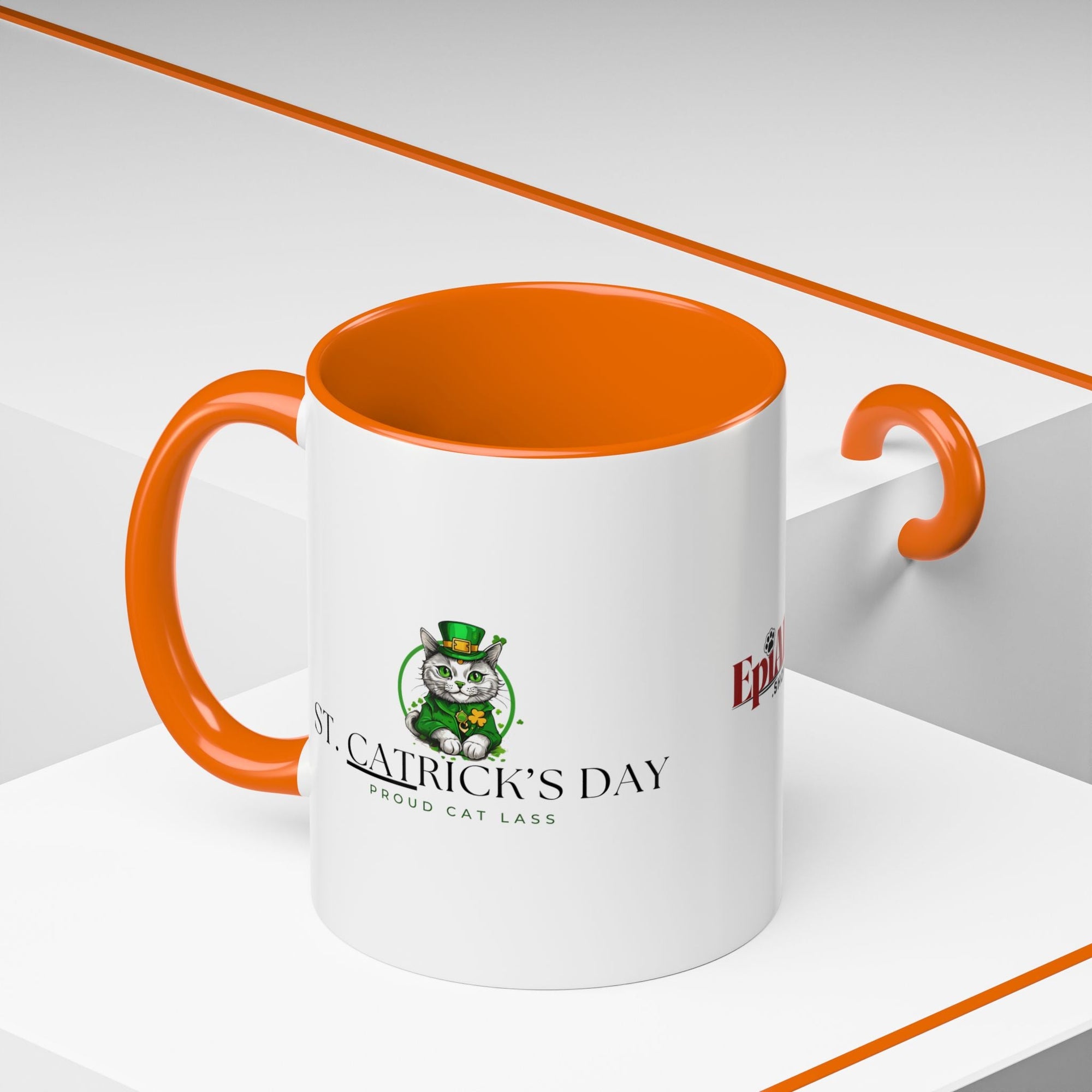 St. Patrick's Day Cat Coffee Mug - Proud Cat Lass Design Printify