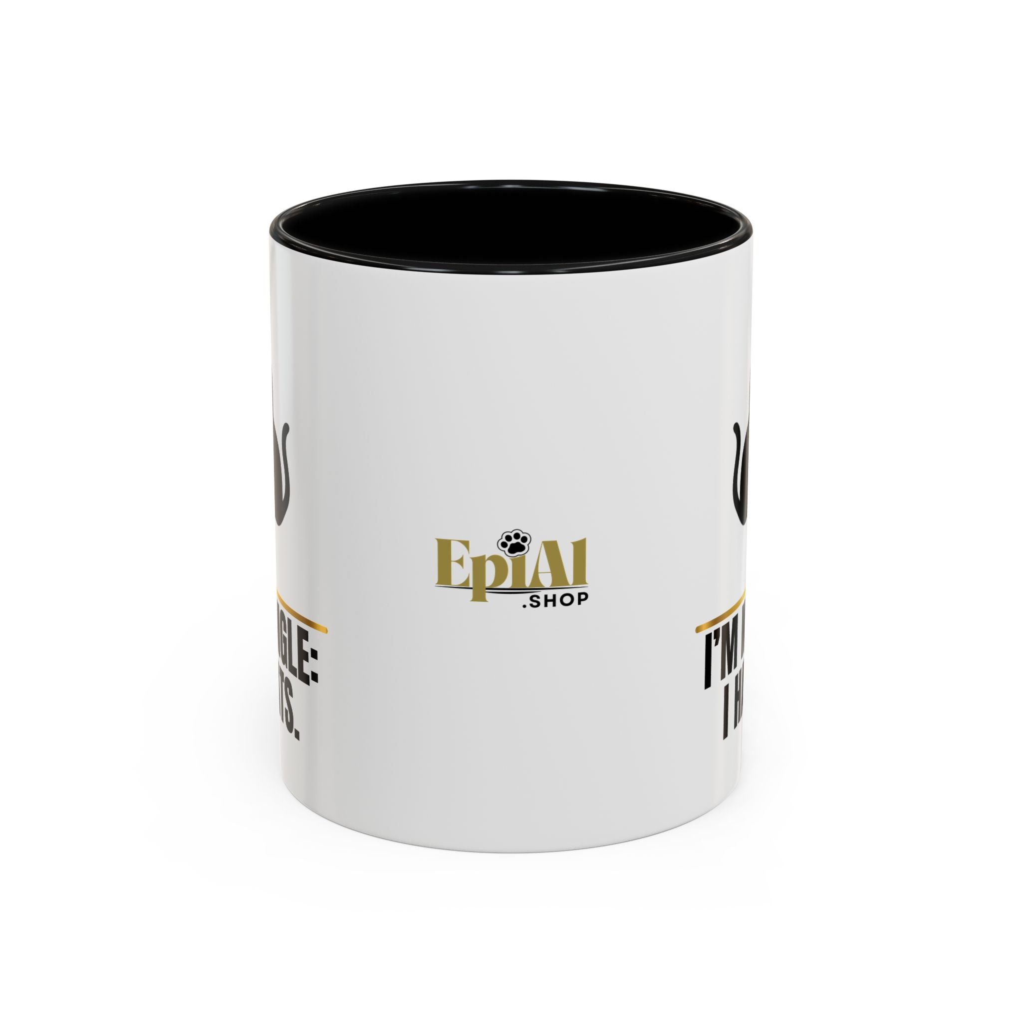 “I’m Not Single: I Have Cats.” Cat Lady Silhouette Coffee Mug