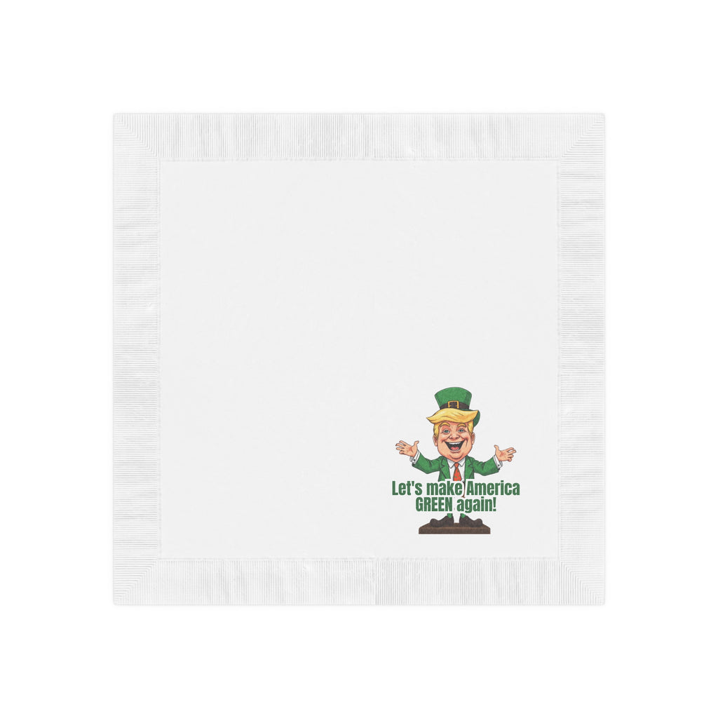 Parody St. Patrick's Day White Coined Napkins