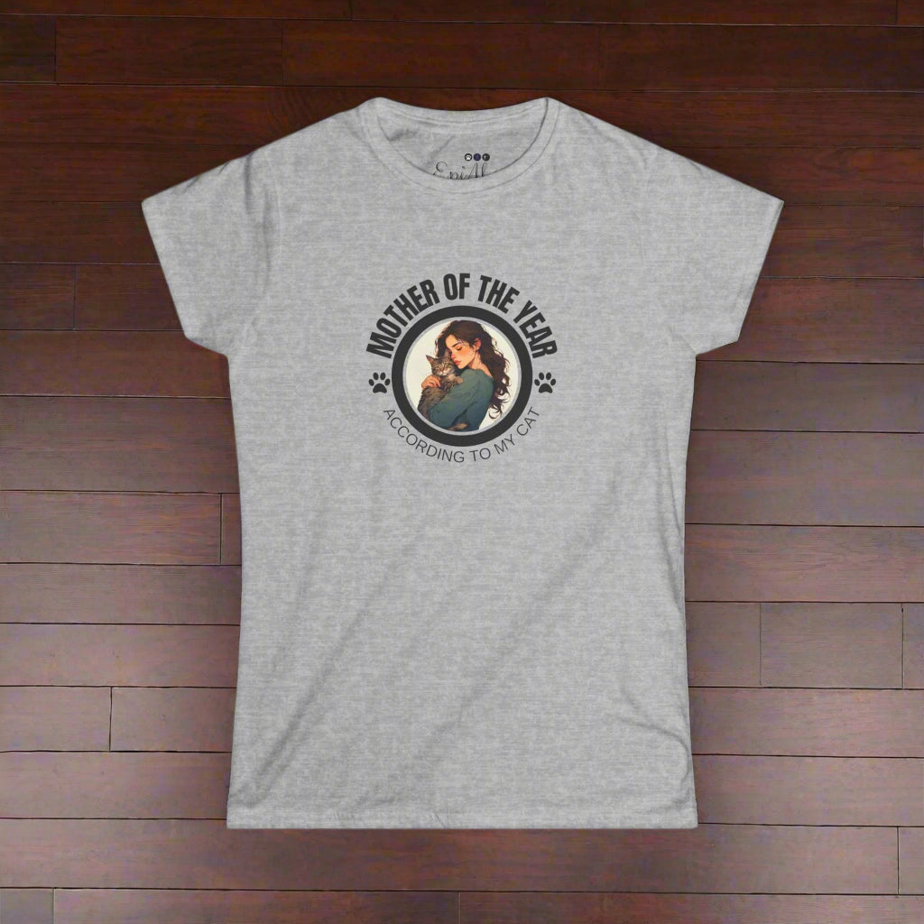 Mother of the Year Softstyle Tee, Gifts for Cat Moms