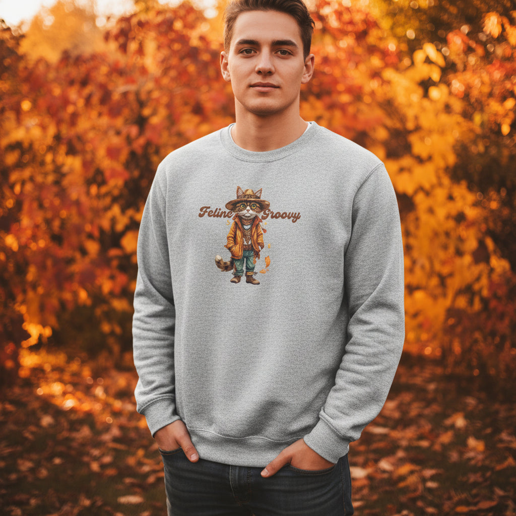 Feline Groovy Unisex Sweatshirt - Vintage Graphic Crewneck