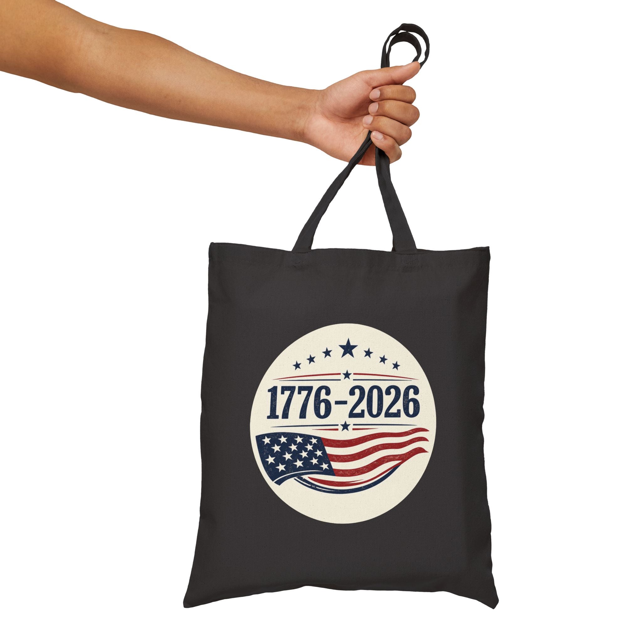 1776–2026 Patriotic Canvas Tote Bag | Vintage Americana USA Carryall
