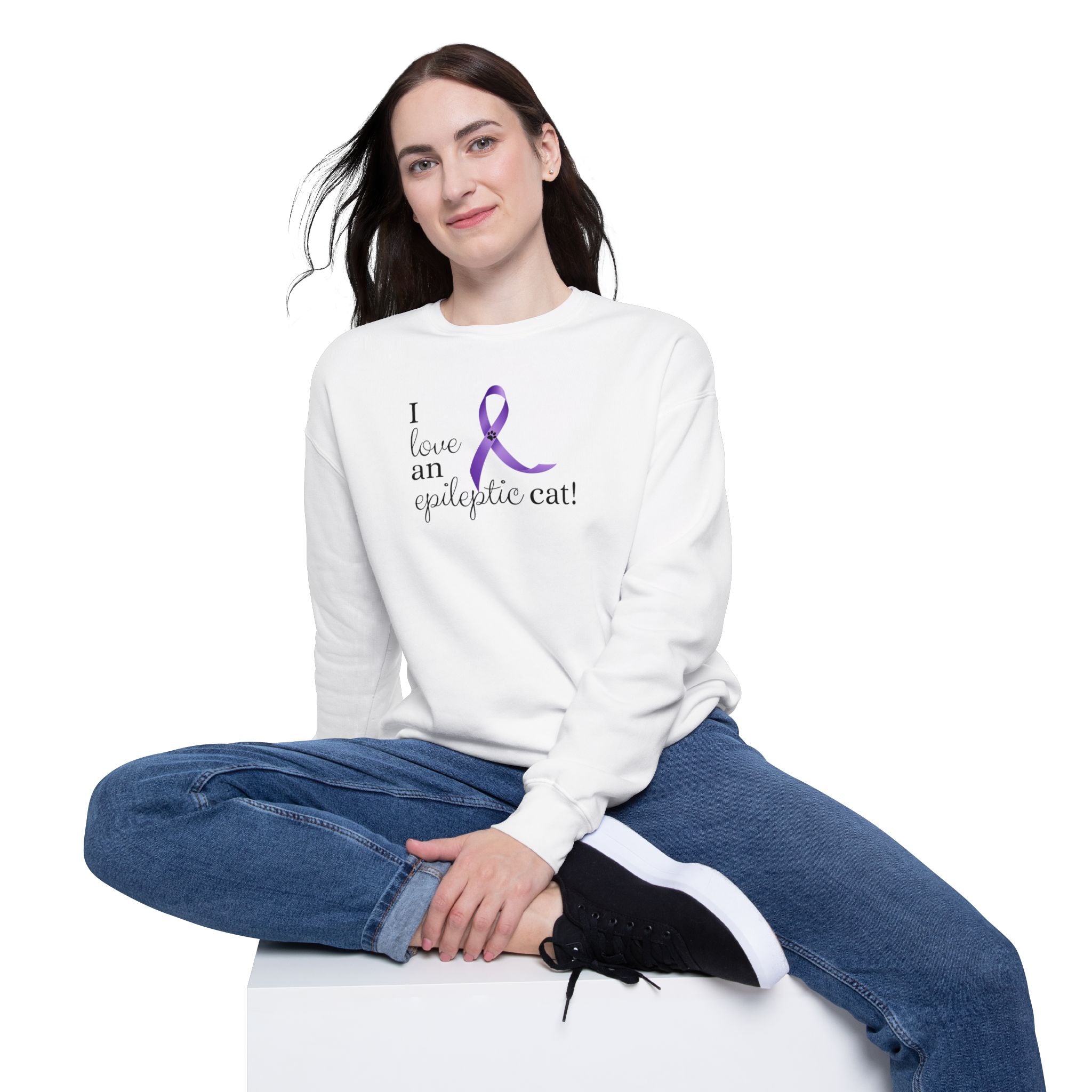 I Love an Epileptic Cat Women's Drop Shoulder Sweatshirt - EpiAl's Shop