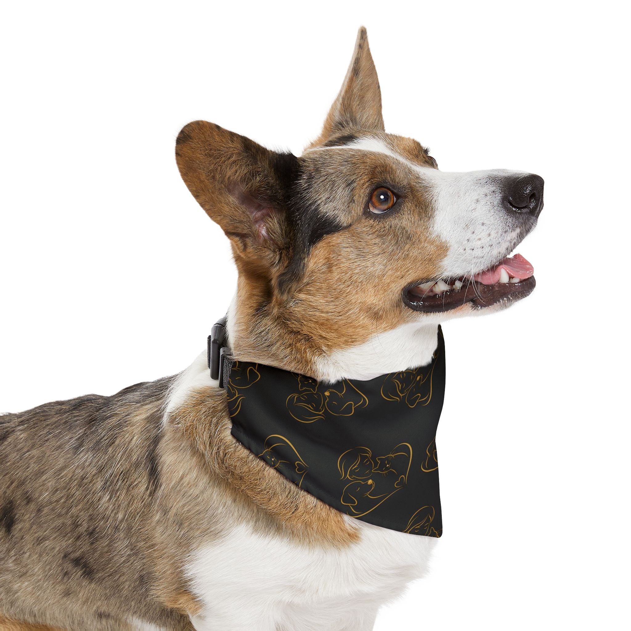 Love Line Art Dog Bandana – Person, Dog & Cat Design