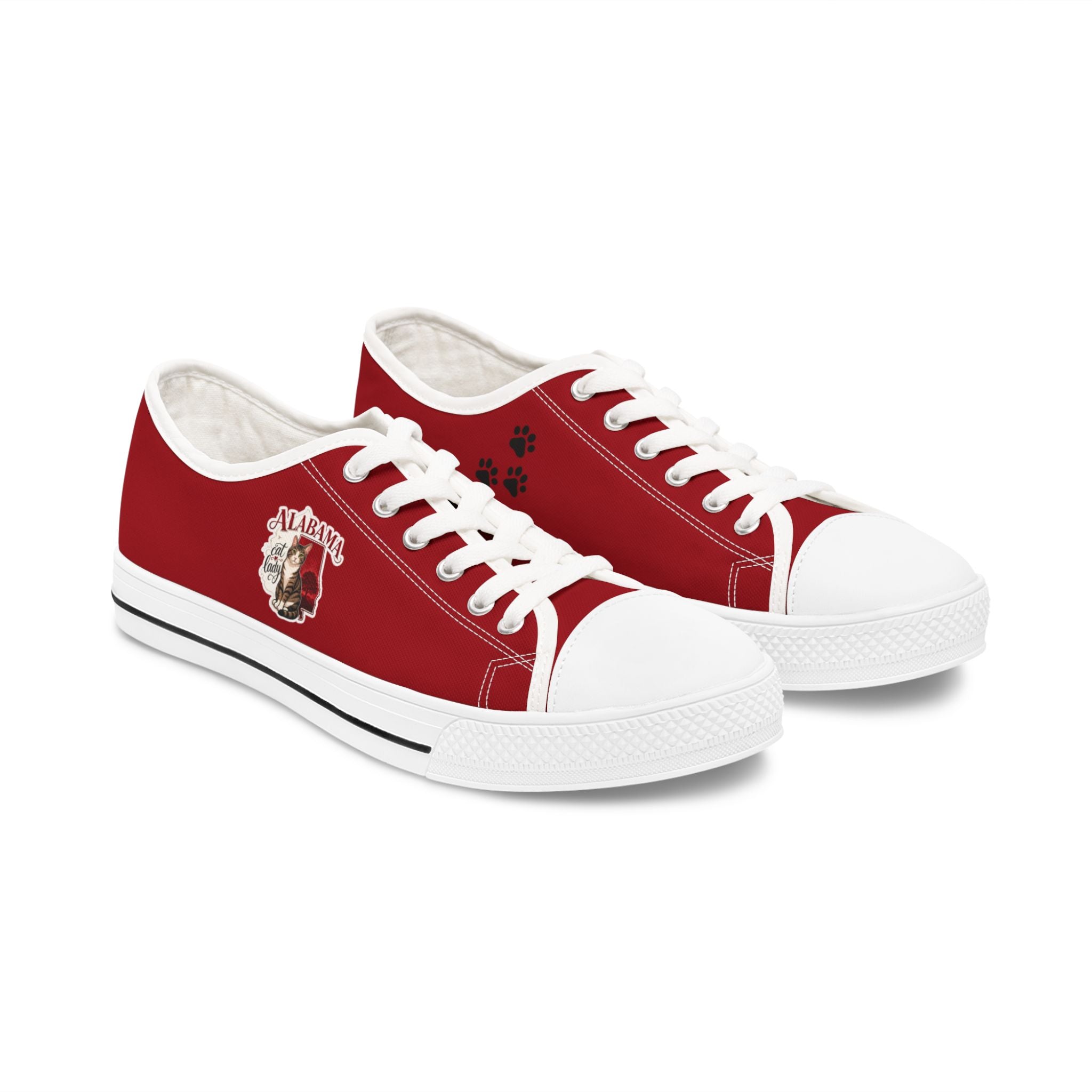 Alabama Cat Lady Red Low-Top Sneakers