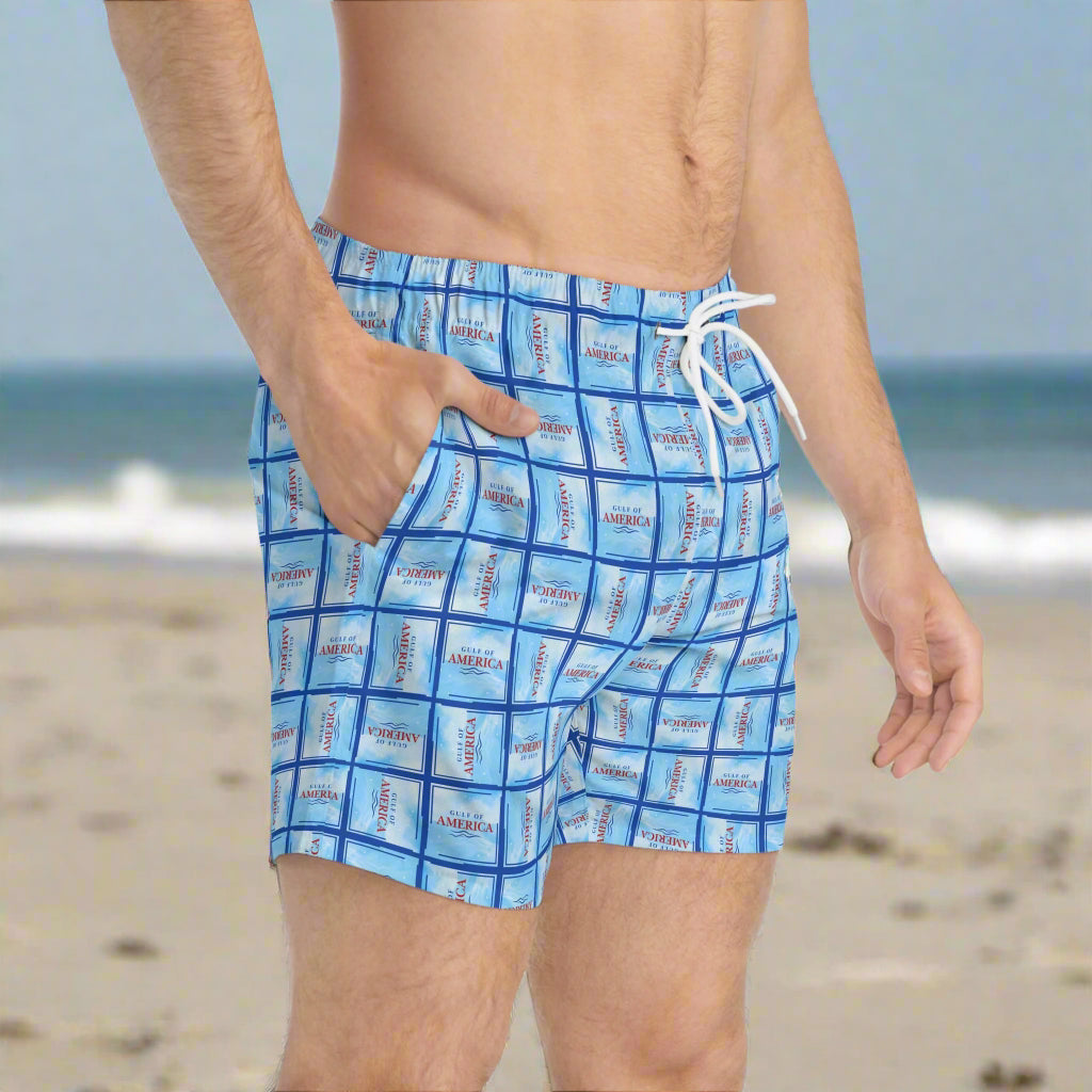 American Gulf Patterned Swim Trunks