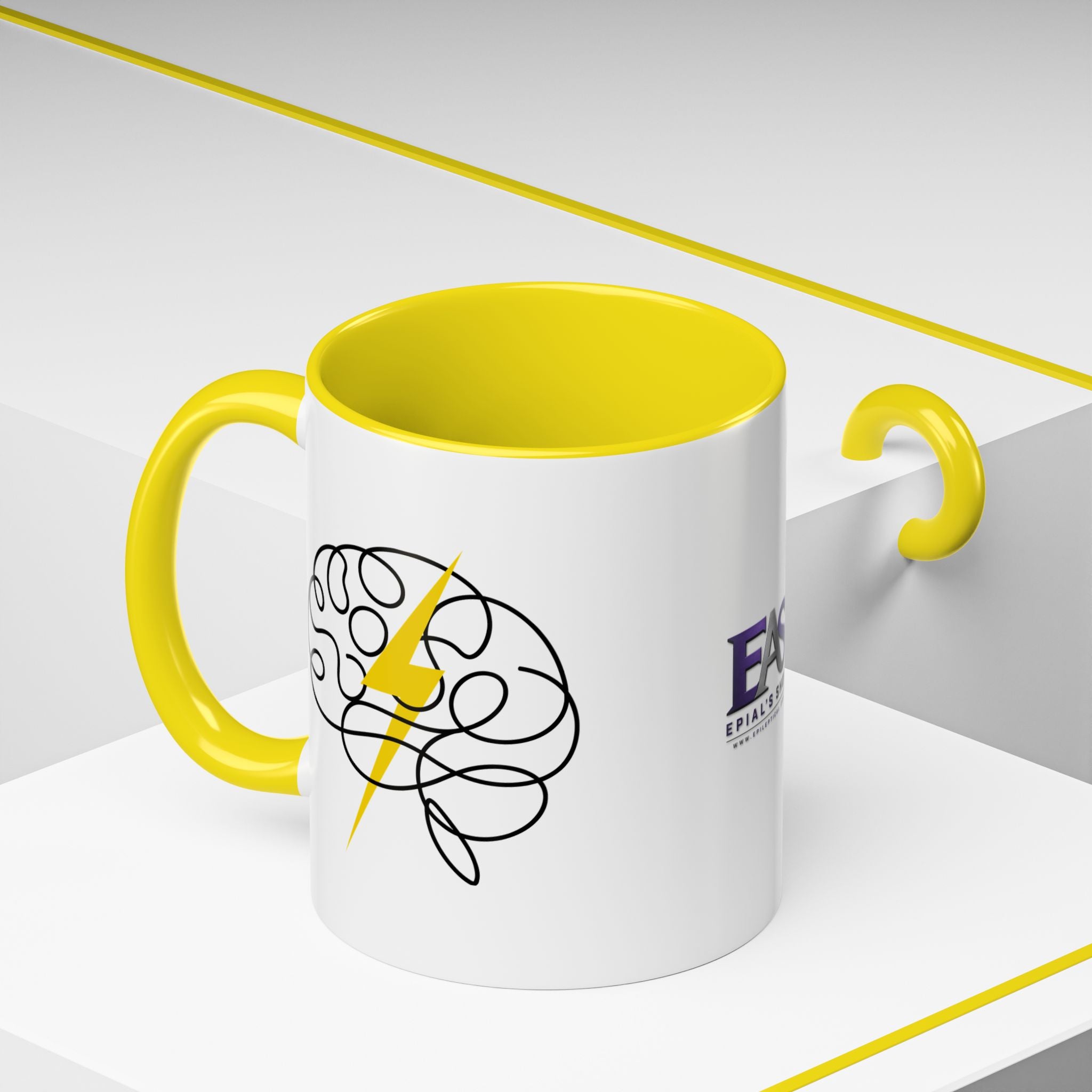 Brain Lightning Bolt Accent Coffee Mug