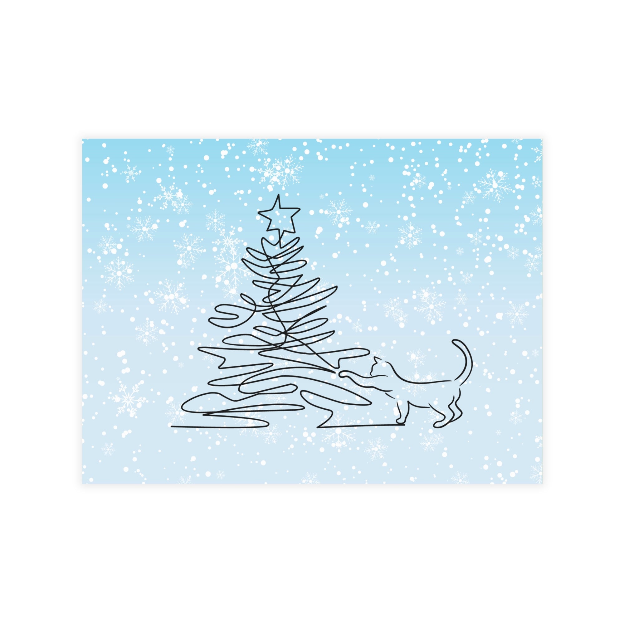 Kitty & Christmas Tree Postcard Bundles (envelopes included)