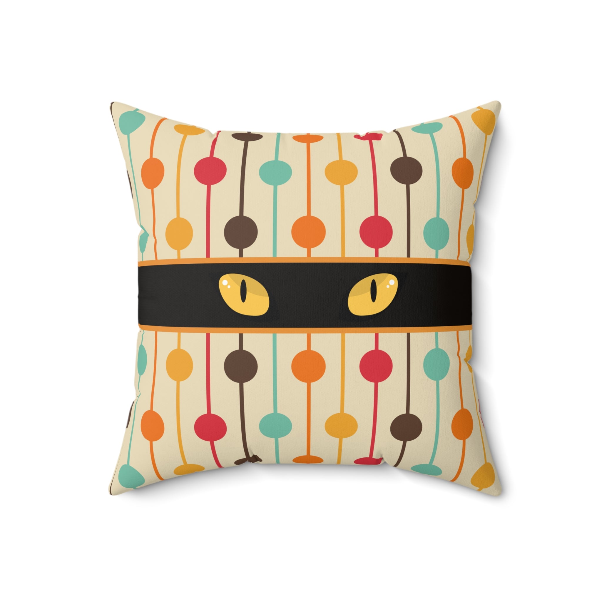 Mid-Century Cat Eyes Retro Throw Pillow