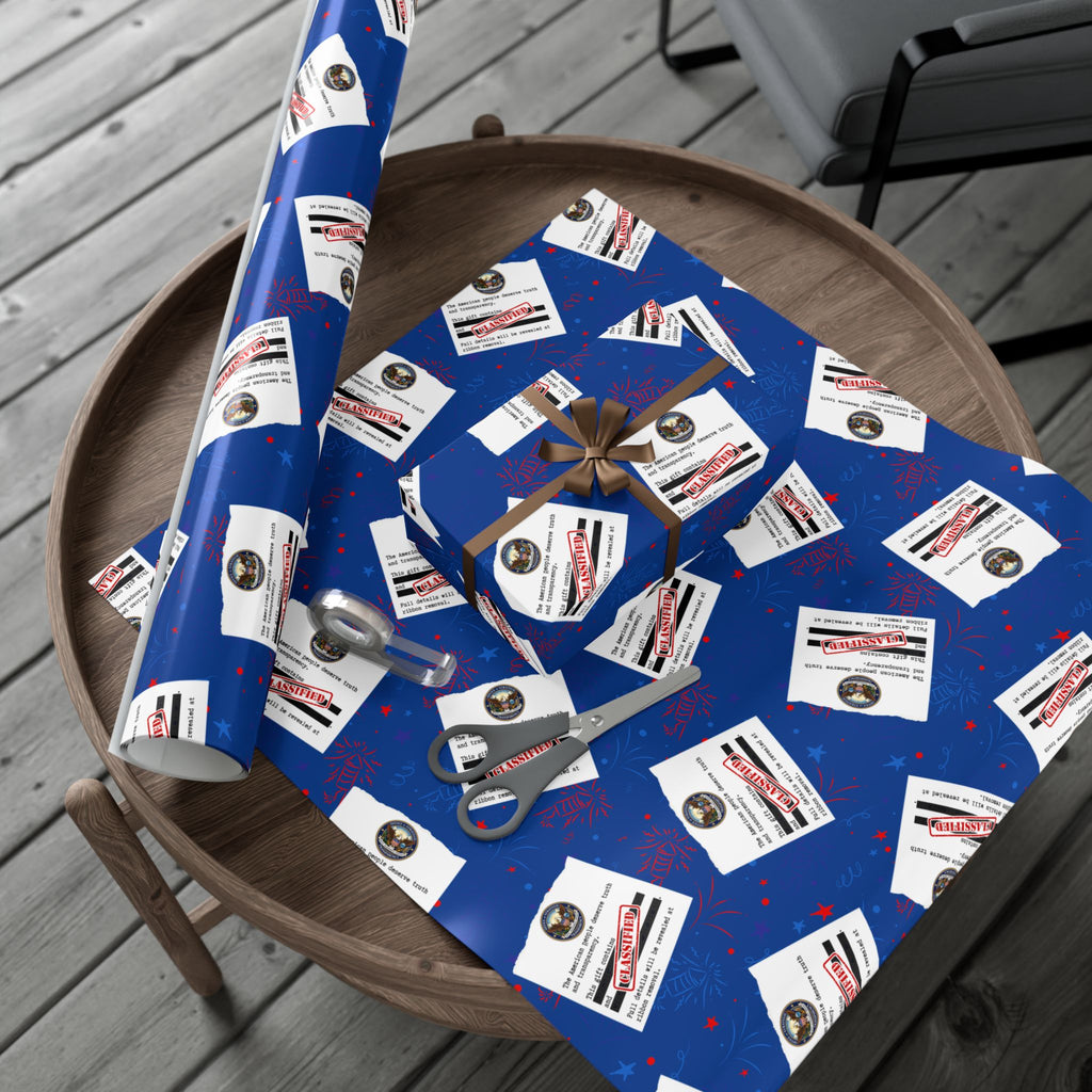Classified Documents All-Occasion Gift Wrap – Redacted Files Political Satire Wrapping Paper