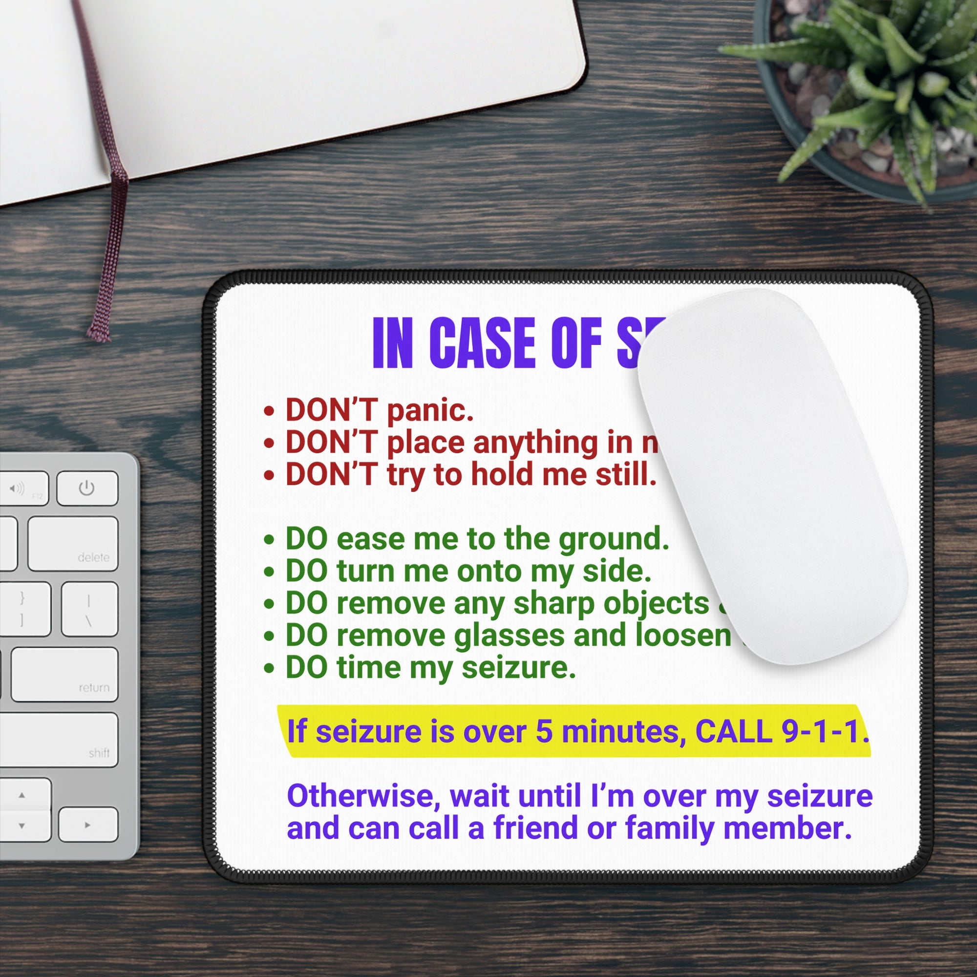 In Case of Seizure Gaming Mouse Pad