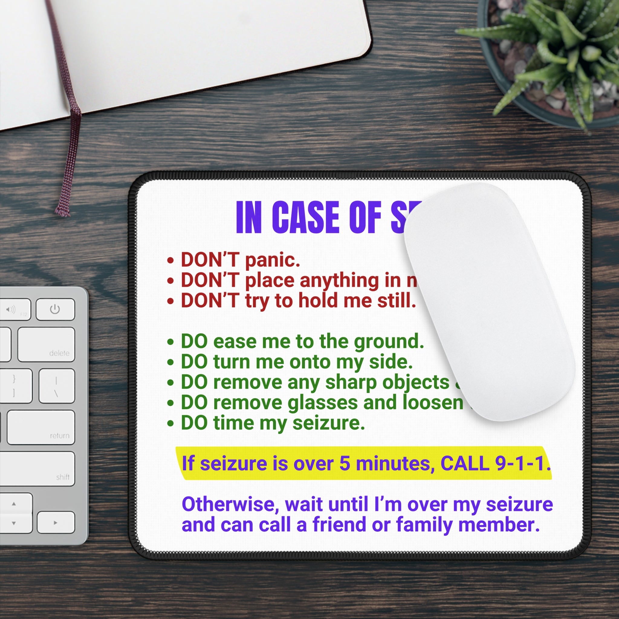 Photo depicting the ​In Case of Seizure Gaming Mouse Pad from EpiAl's Shop.