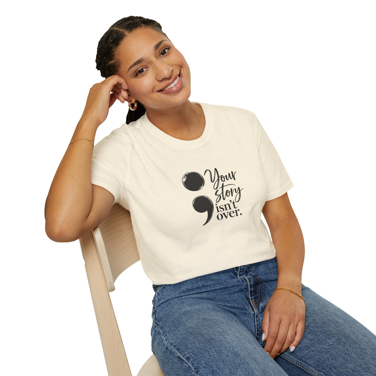 Your Story Isn’t Over Semicolon T-Shirt | Suicide Awareness & Mental Health Tee