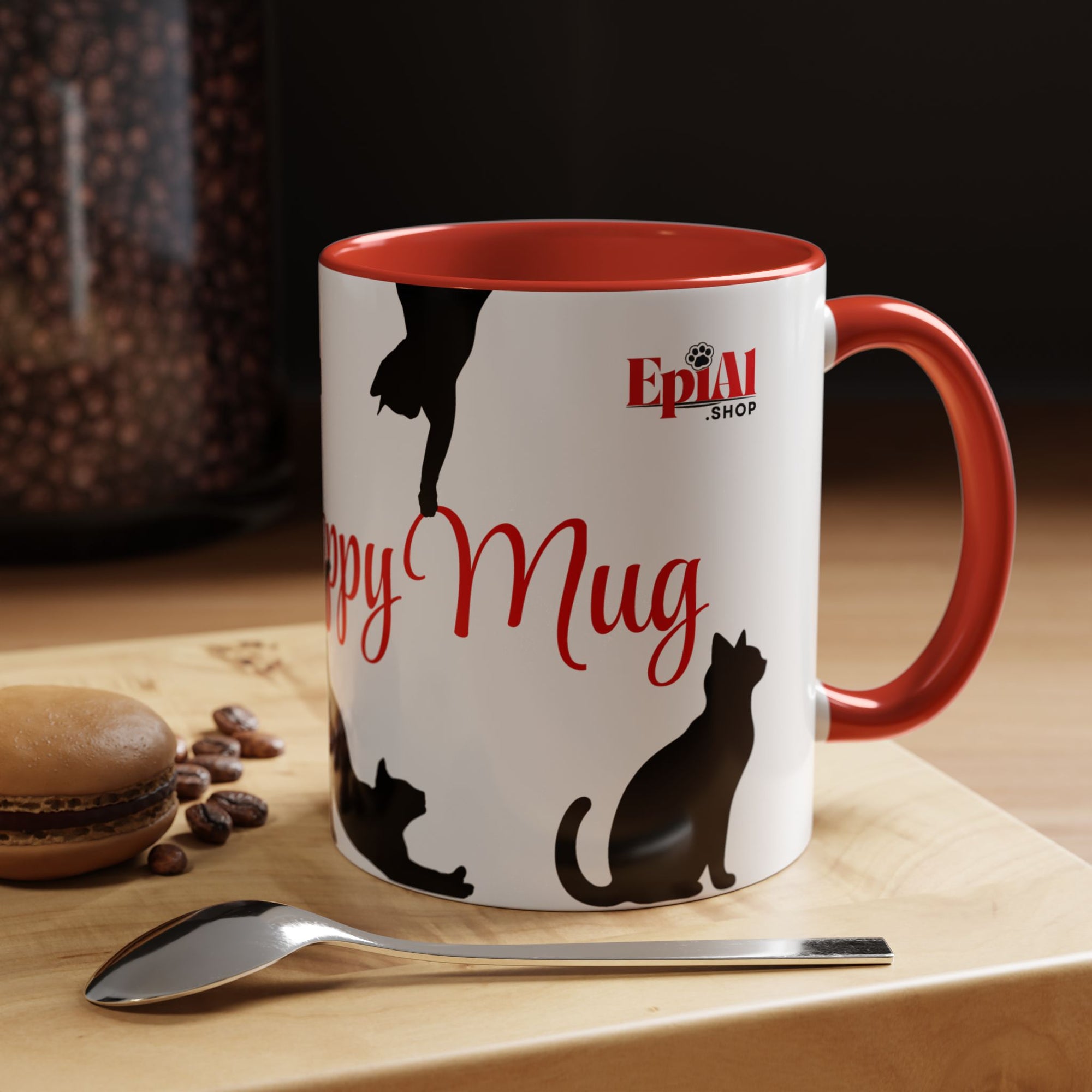 Silhouette Cat Lovers Accent Mug