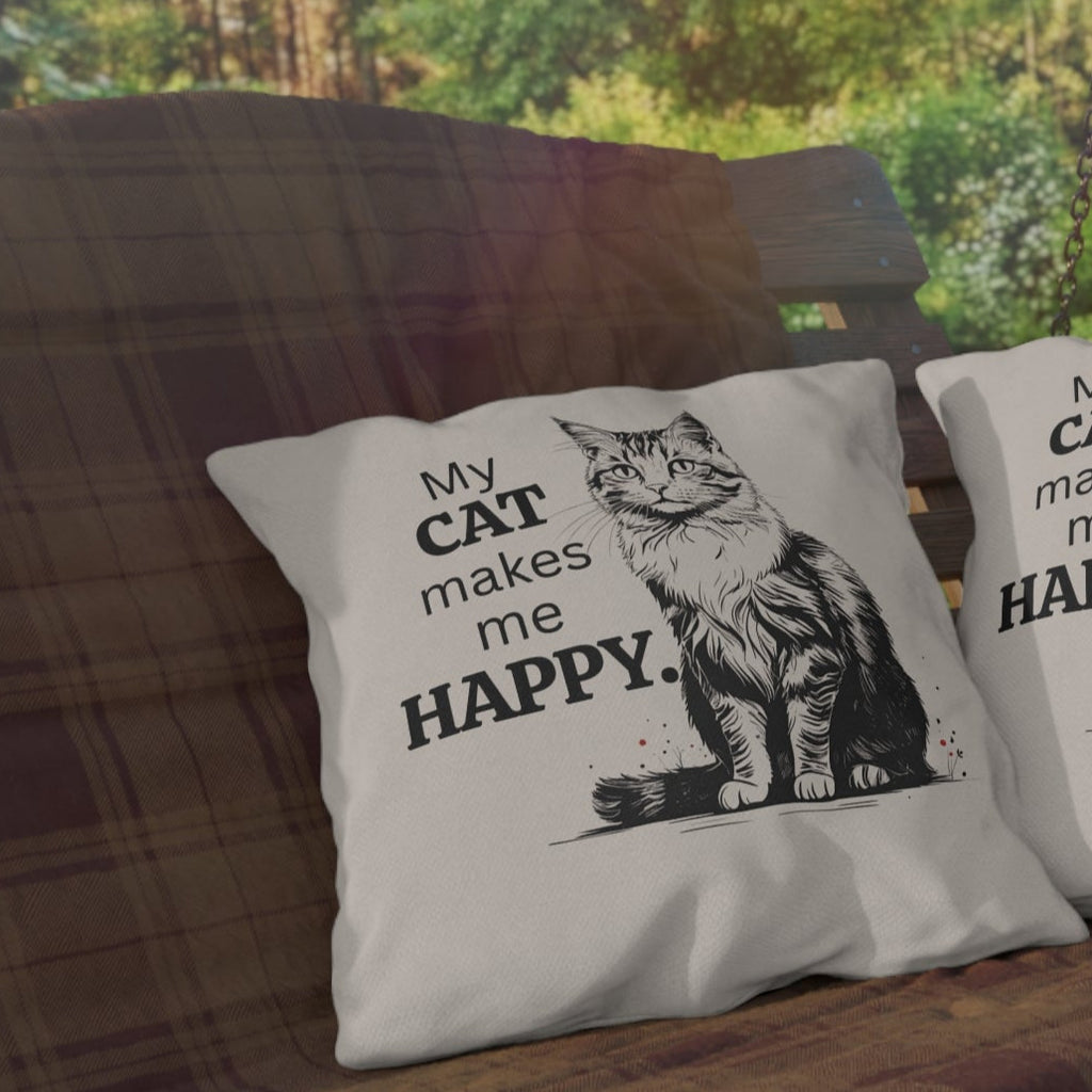 Cat-Themed Outdoor Pillows, Cozy Decor for Cat Lovers