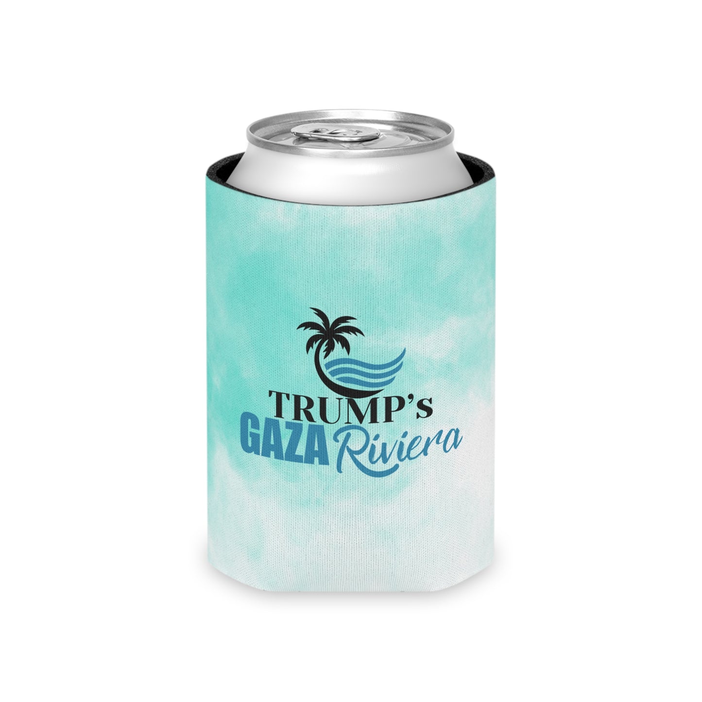 Tropical Themed Can Cooler - Trump's Gaza Riviera, Beach Party Essential