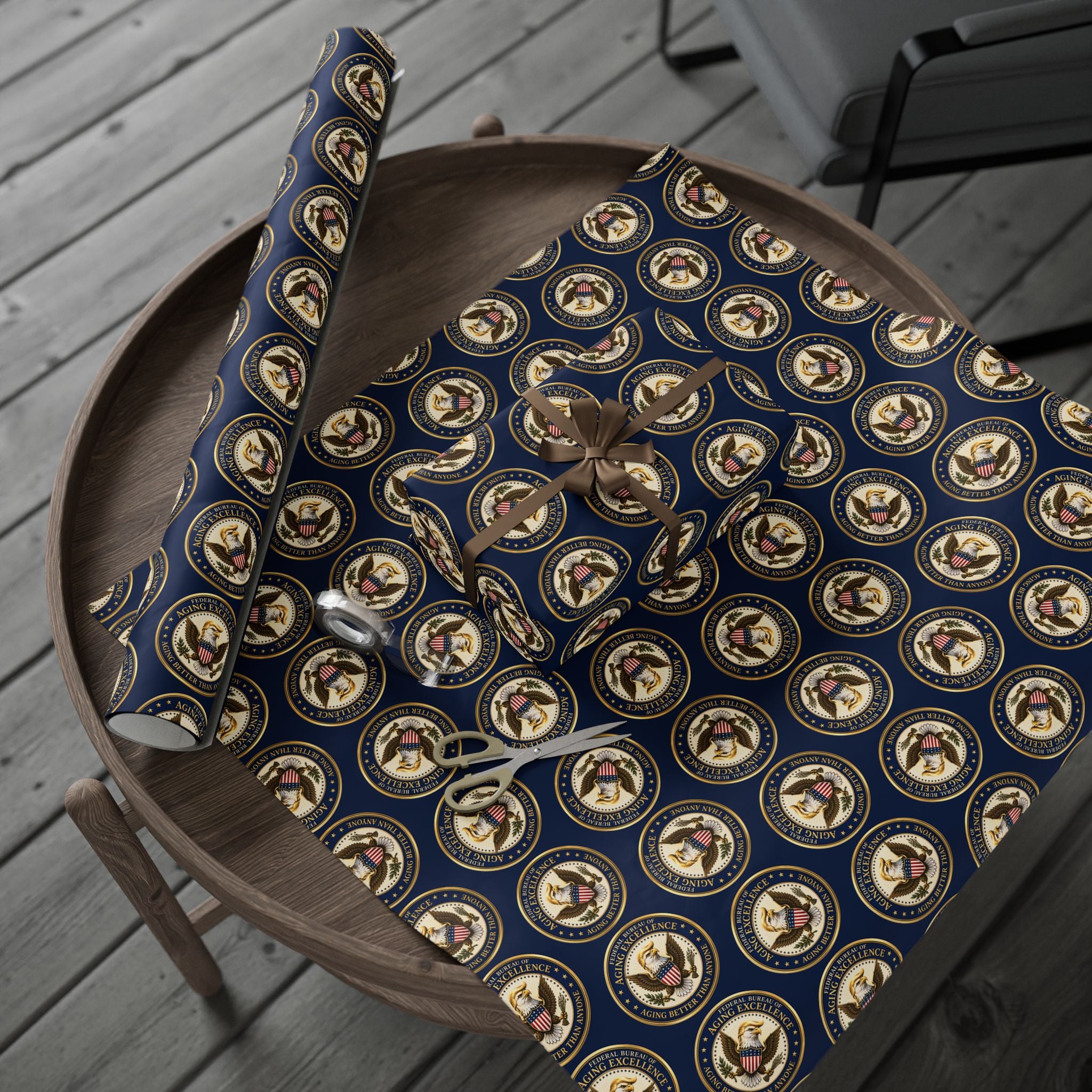 Aging Excellence – Faux Seal Birthday Wrapping Paper