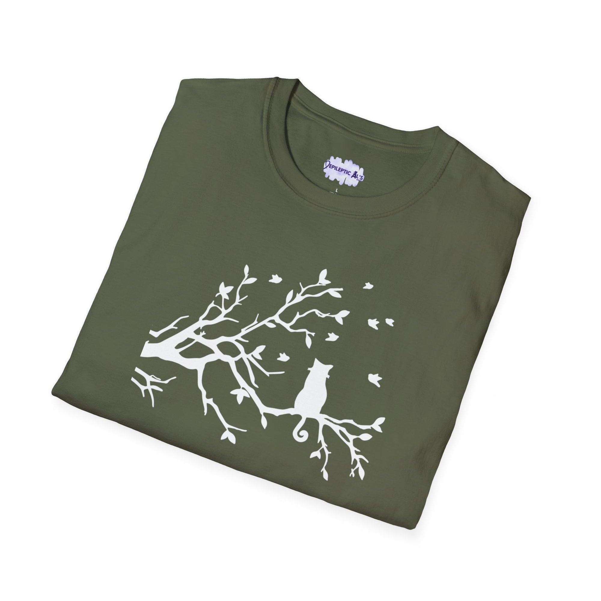 Cat in a Tree Unisex Softstyle T - Shirt - T - Shirt - Epileptic Al’s Shop