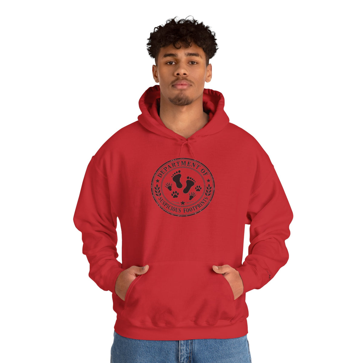 Department of Suspicious Footprints Hoodie | Bigfoot, Raccoon & Cat Cryptid Sweatshirt