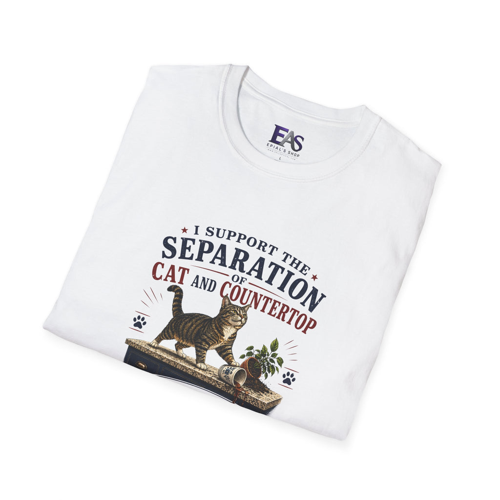 Separation of Cat and Countertop T-Shirt | Funny Cat Lover Tee