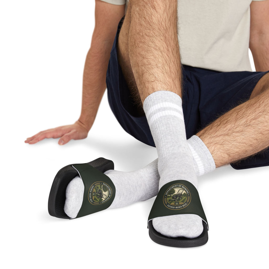 Department of Mowing Men's Slide Sandals – Father Mows Best Comfort Slides
