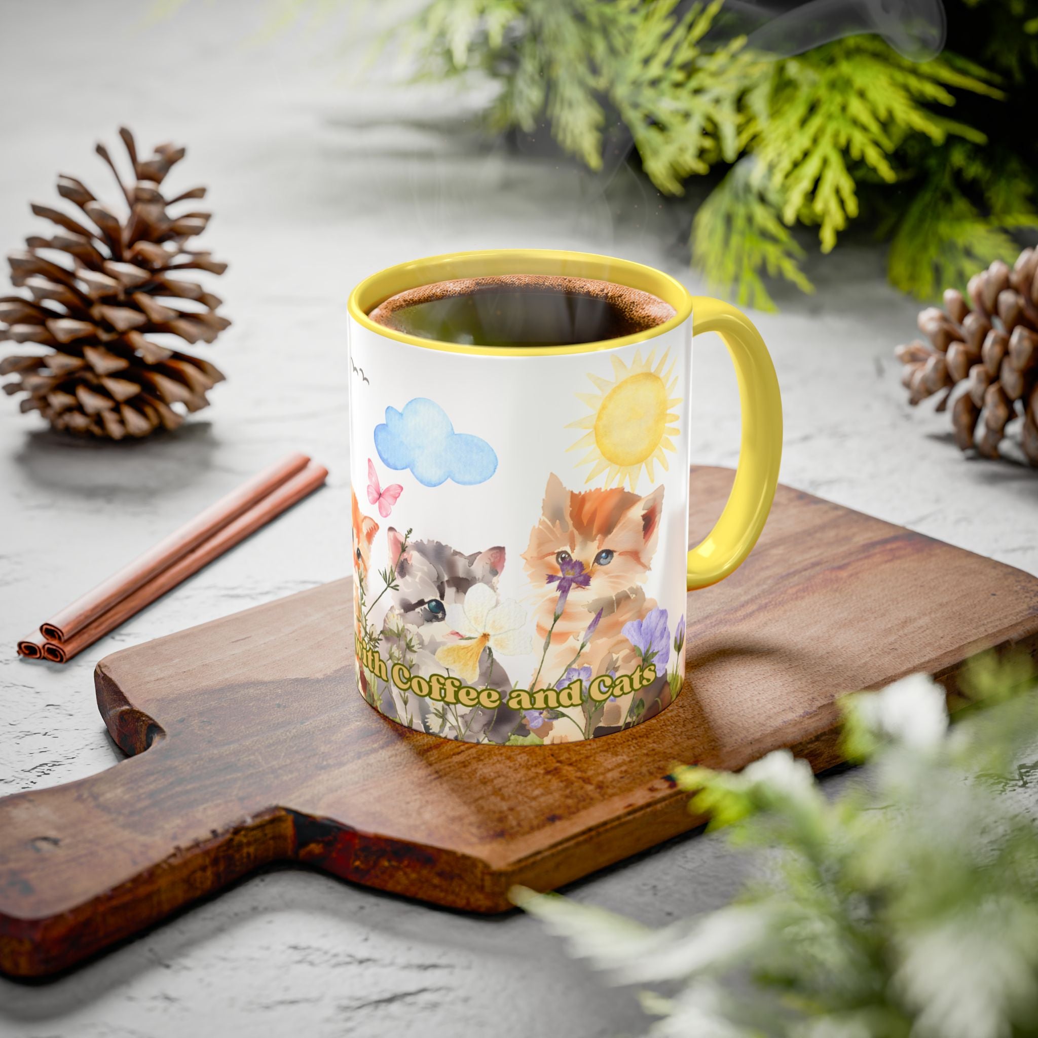 Life Is Better with Coffee and Cats Ceramic Mug