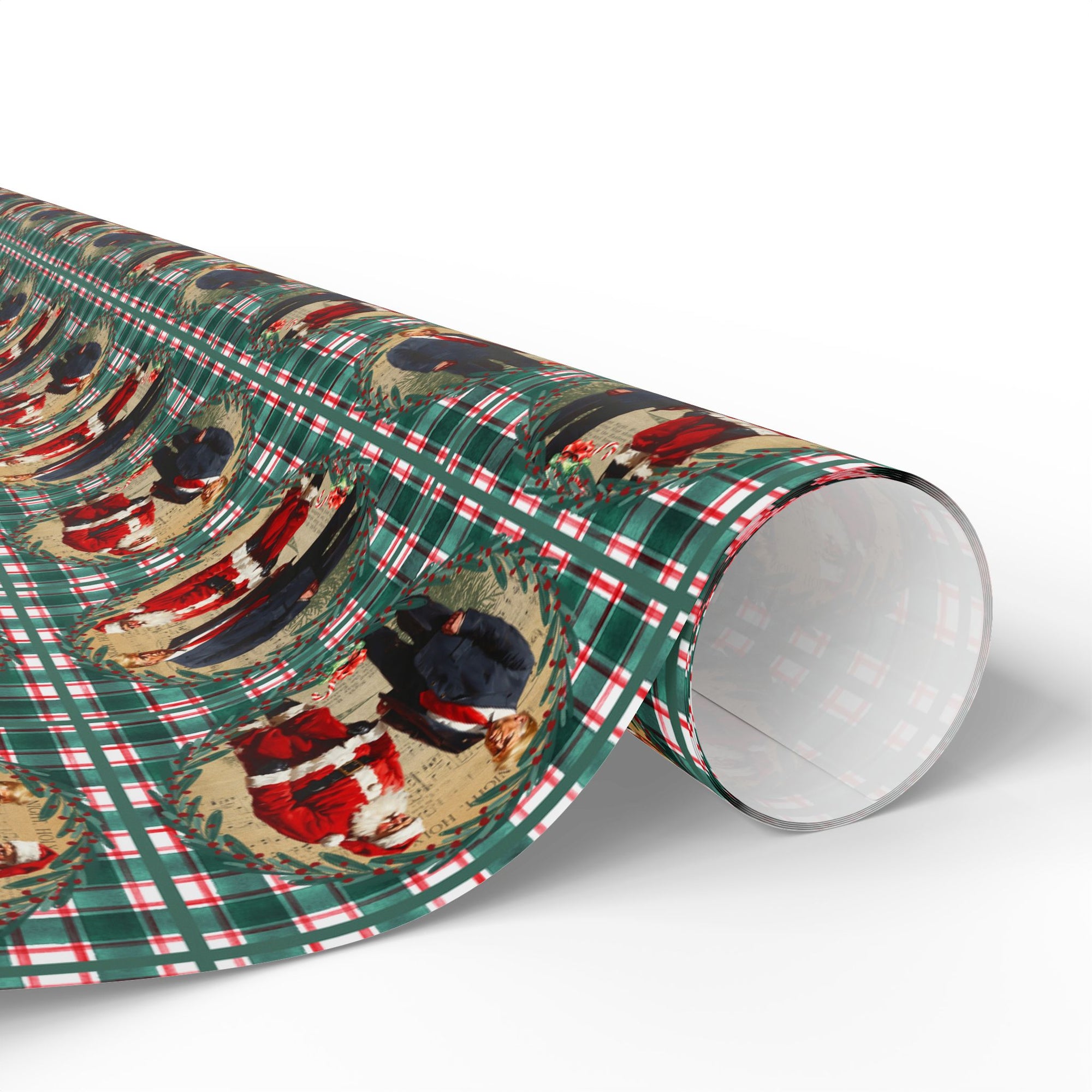 Vintage Style Trump Santa Wrapping Paper for Holiday Gifts