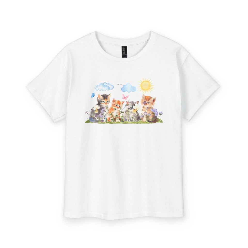 Watercolor Kittens in the Garden Kids’ T-Shirt