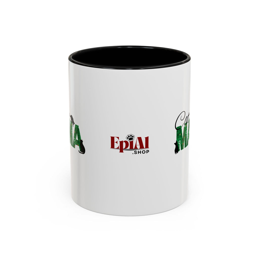 Christmas Cat Mama Accent Coffee Mug (11, 15oz)
