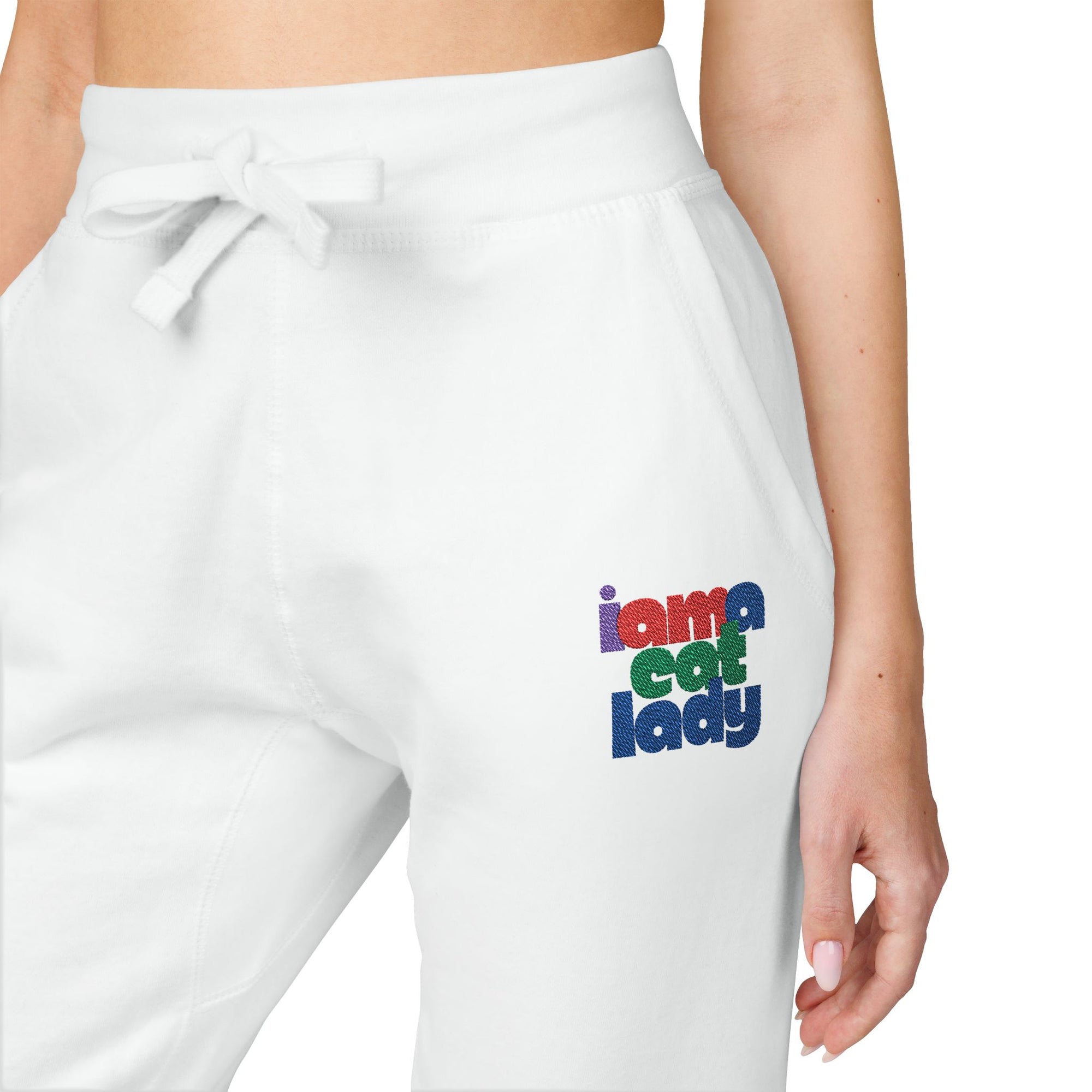 Cozy Embroidered Unisex Fleece Sweatpants for Relaxation