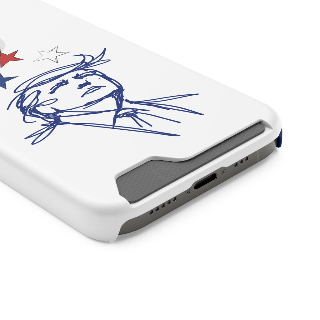 Swoop Guy iPhone Case – Minimal Line Portrait Patriotic Design, Slim Protective Case with Card Slot